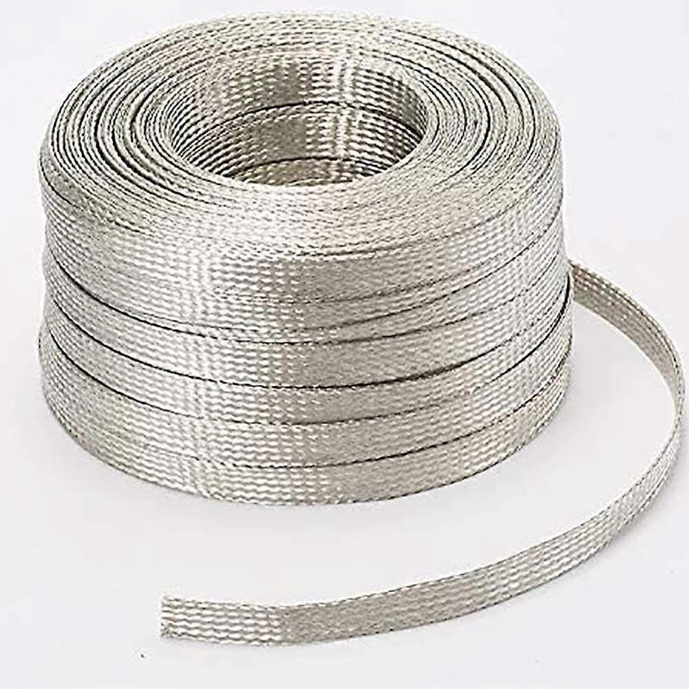 Copper Braid Wire 5M Tinned Copper Tape for Antioxidant Conductivity, Computer Power and Video Lines, 8 Gauge