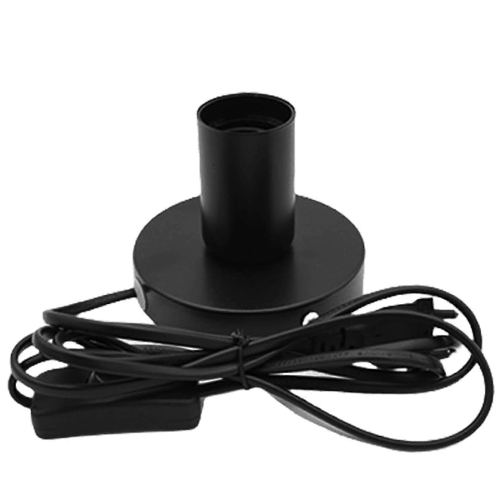 Vintage E27 Table Lamp Base with 1.8m Cable, Black Bedside Lamp Socket, Max 100 Watt, Bulb Not Included