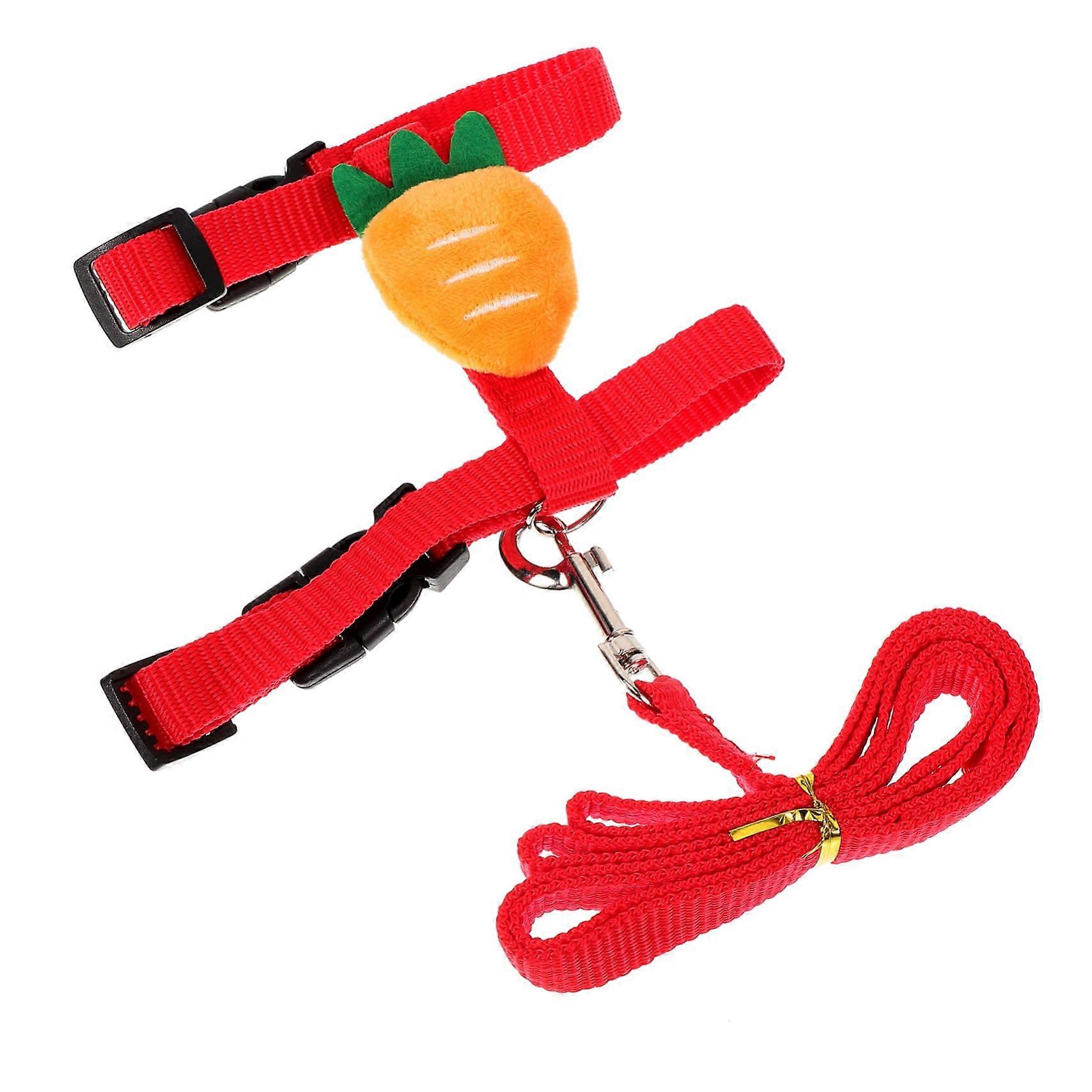 1 Set of Adjustable Breathable Harness with Leash for Small Pets, Safe and Comfortable for Rabbits, Featuring Carrot Design