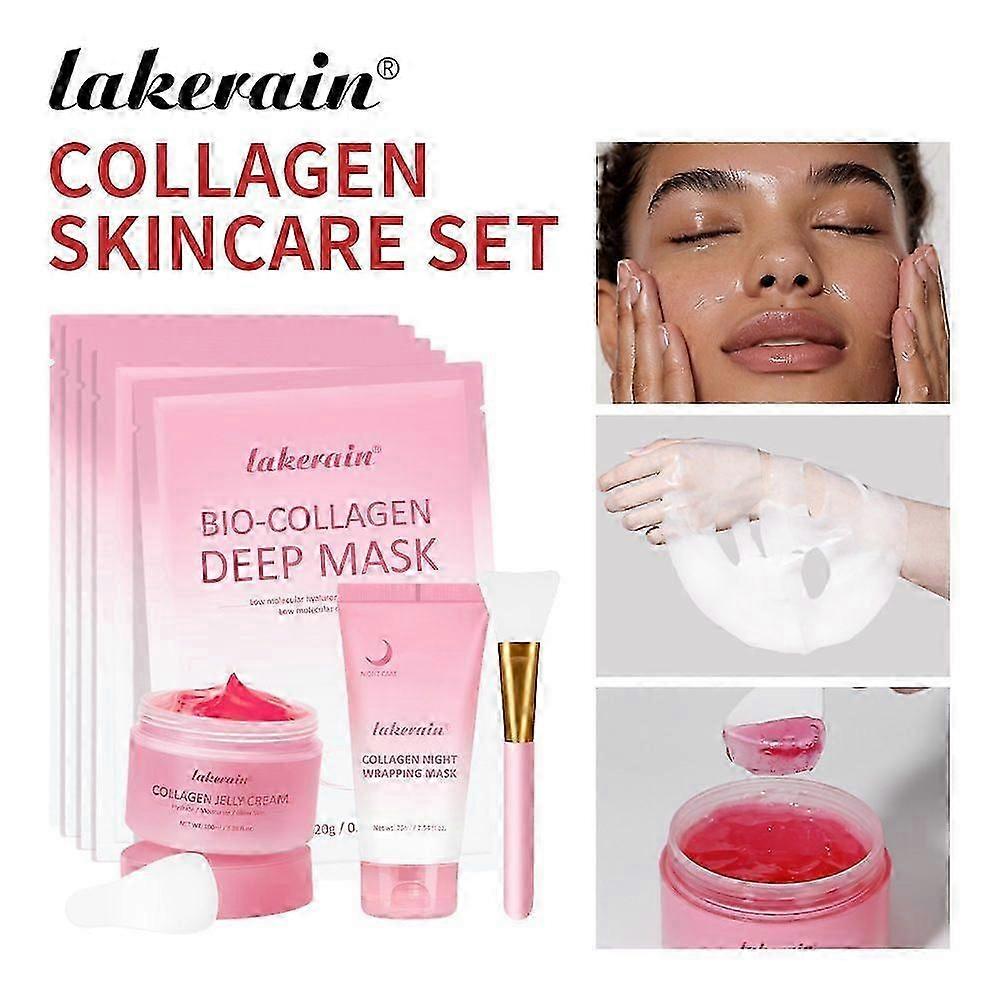 Collagen Skincare Set, Bio-Collagen Deep Mask, Exfoliating Mask for Dry & Dehydrated Skin, Hydration Care, Skin elasticity visible improved