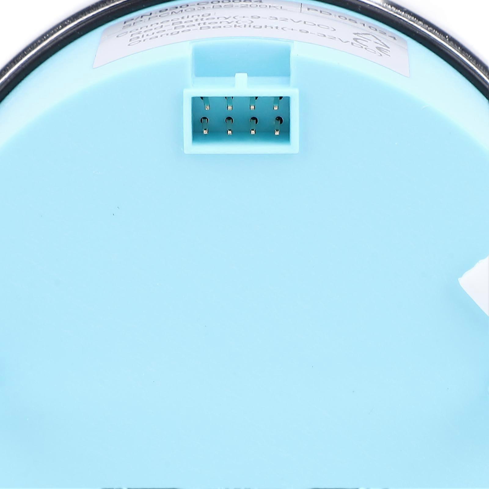 Tachometer Gauge Pointer and LCD Digital Display 85mm Step Motor RPM Meter with Backlit Black Dial Silver Bezel for Car Truck RV Boat 8000RPM