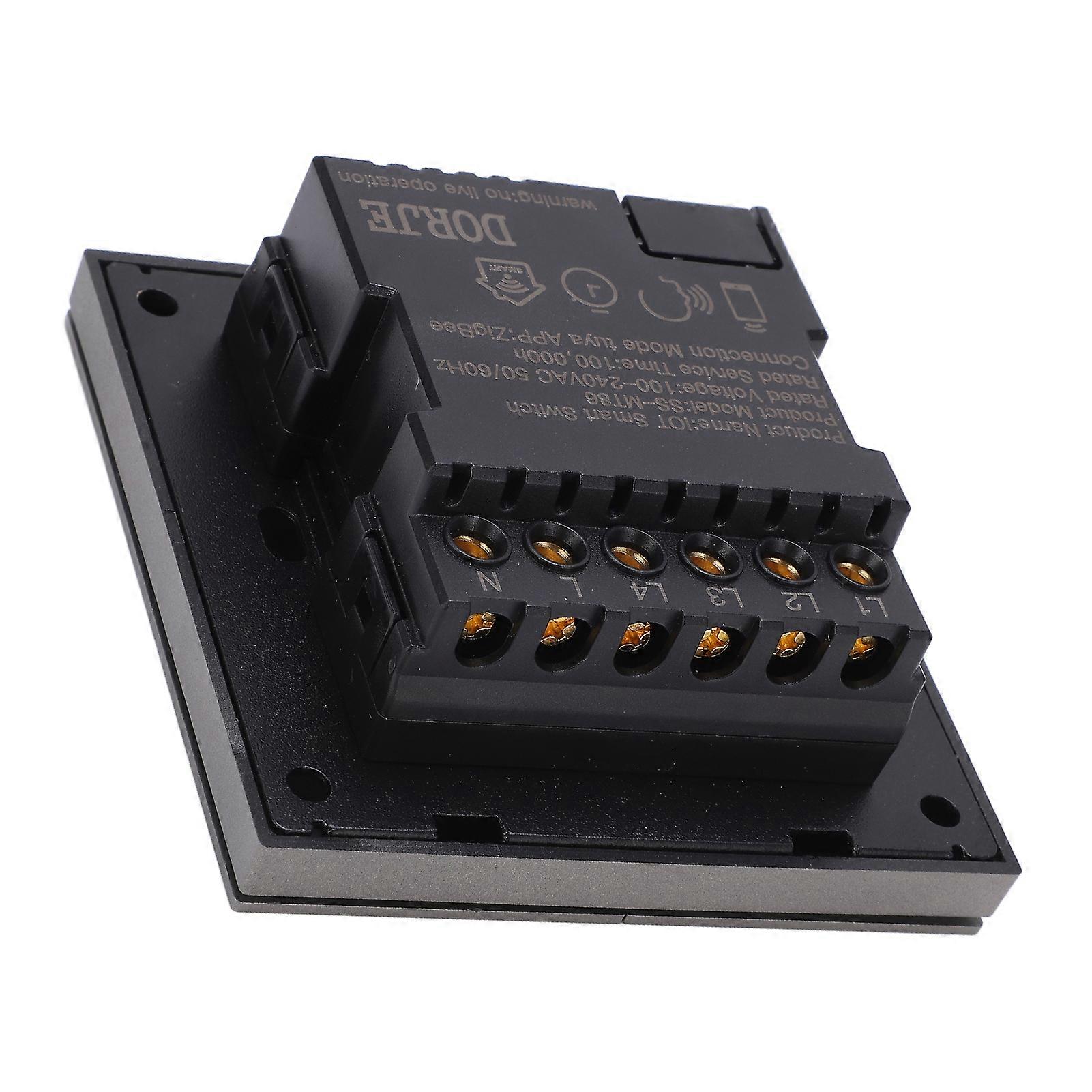 4 Gang Smart Light Switch for Tuya for ZigBee Phone Voice Timing Manual Control Wireless Scene SwitchGrey