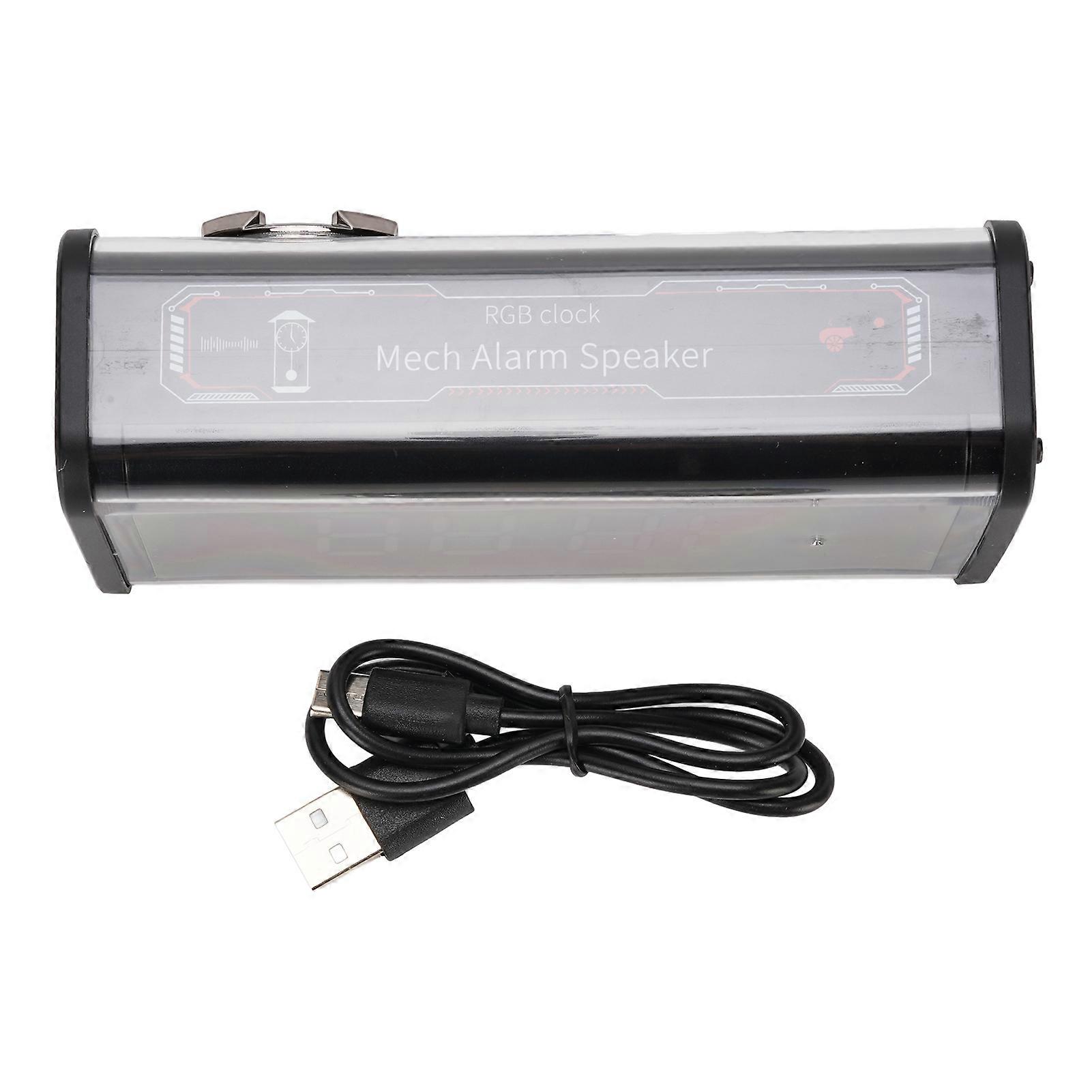 Large Screen Bluetooth Speaker with Alarm, Temperature Display, and 1200mAh Battery