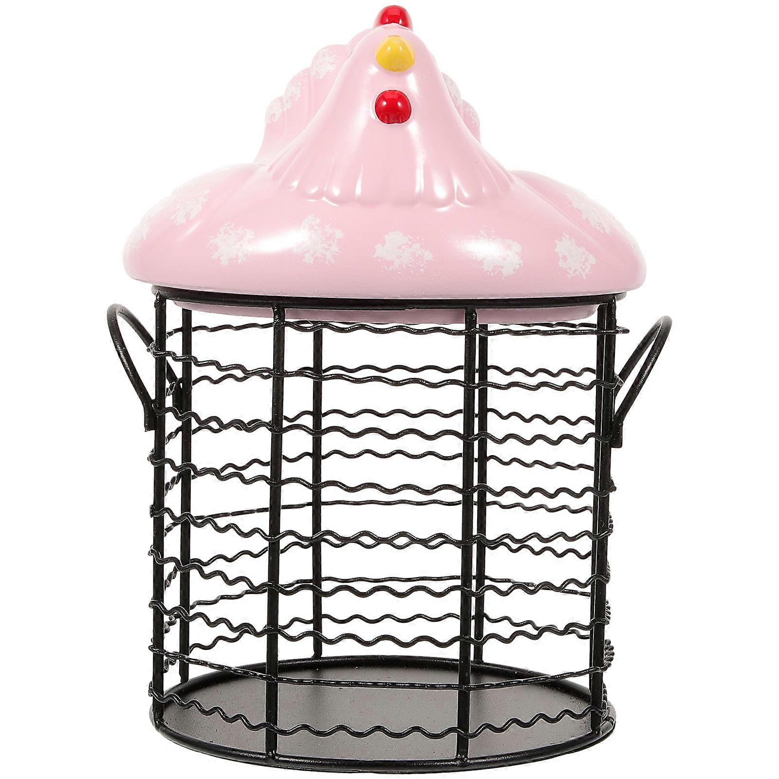 Creative Egg Basket Multi Function Egg Basket Pink Ceramic Farm Style Food Organization 1Pack