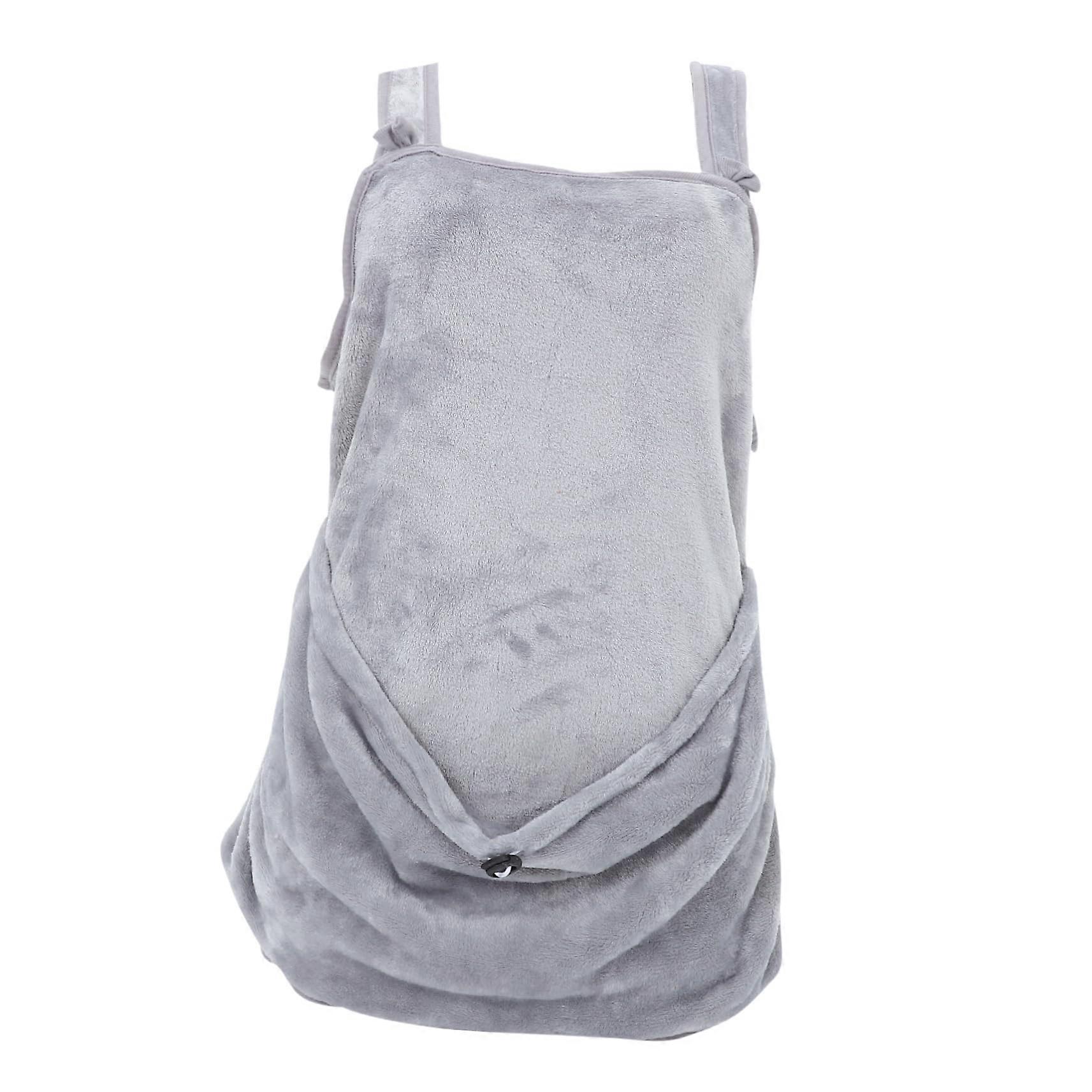 Carry Bag for Cat Apron Grey Flannel 74x70x1CM, Cat Sleeping Bag and Pet Holder, Comfortable Apron Style for Cats and Dogs