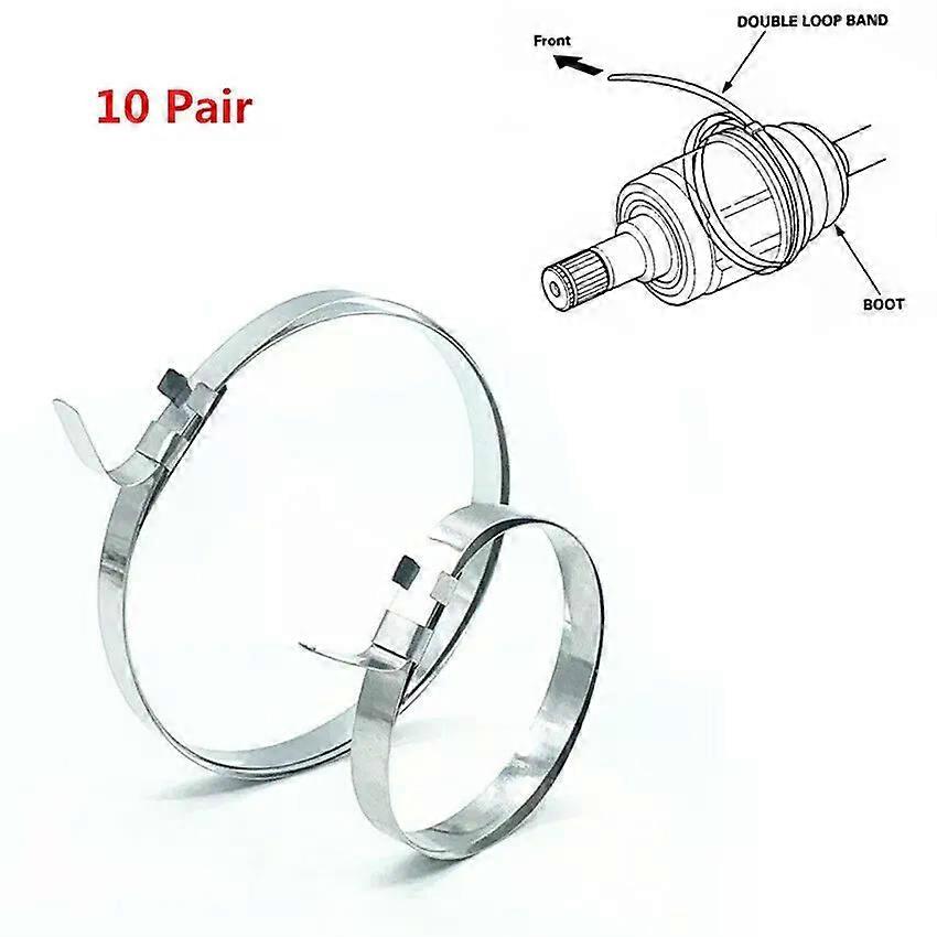 20Pcs Universal Axle CV Joint Boot Crimp Clamp Kit Auto CV Joint Clamps Banding Boot Clamp Tool 10X-Short Bands 10X-Large Bands