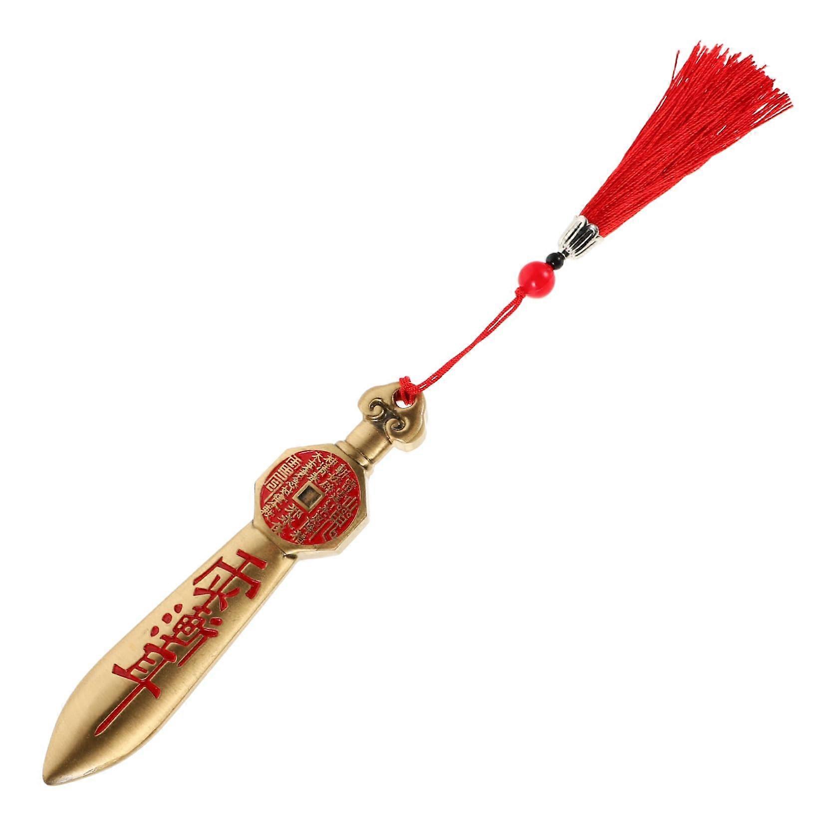Decorative Brass Sword Home Retro Chinese Brass Sword Decor Antique Sword Pendant Vintage Sword Ornament Sword Pendant