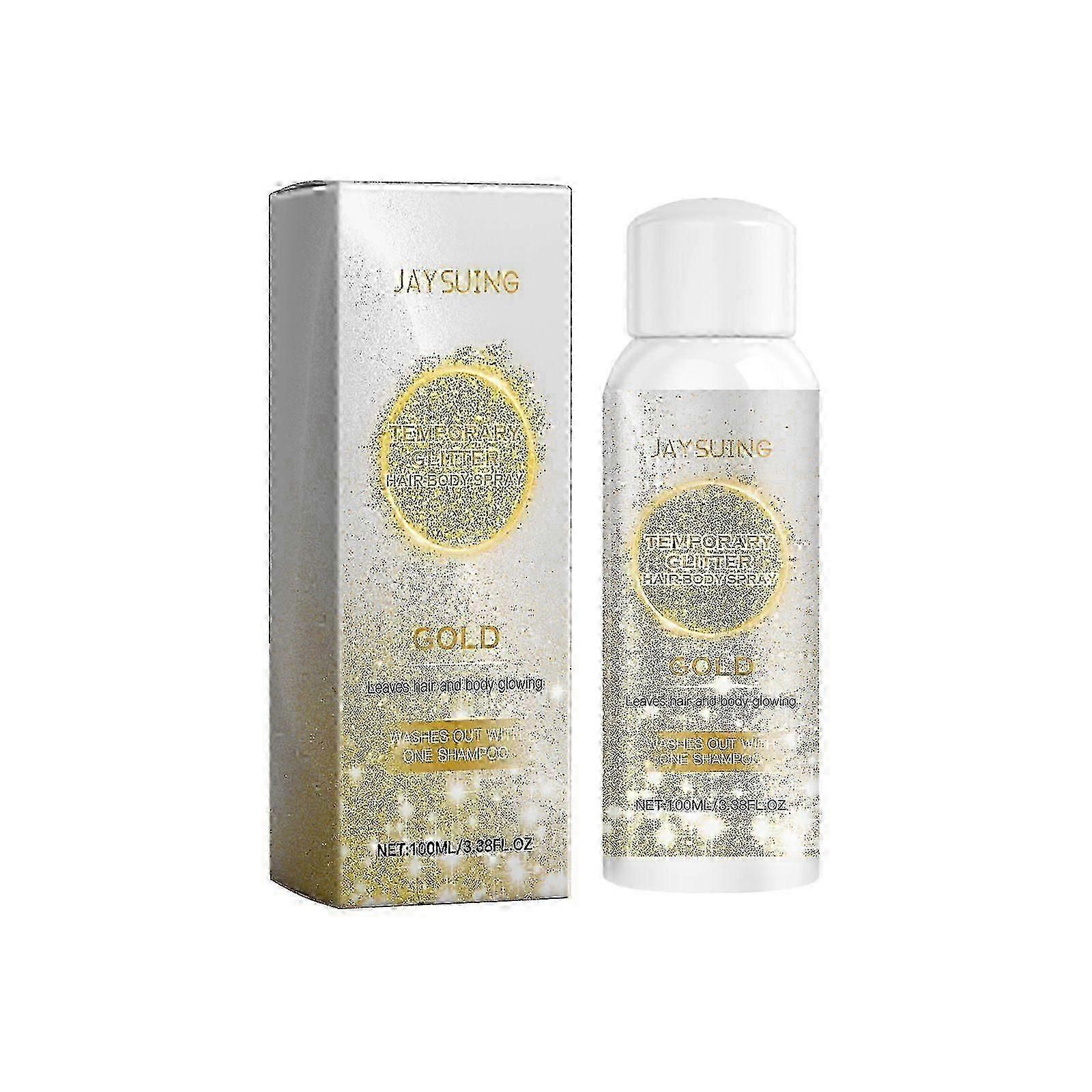 Jaysuing 金色闪光喷雾面部身体锁骨头发闪光晚会节日嘉年华