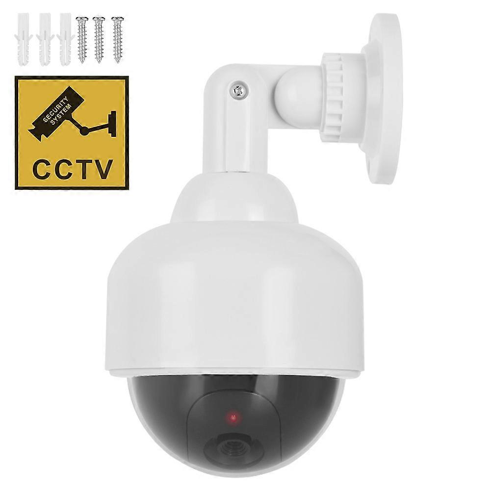 Fake Camera Waterproof Realistic Dummy Surveillance Security Cam with Flashing Red LED Light