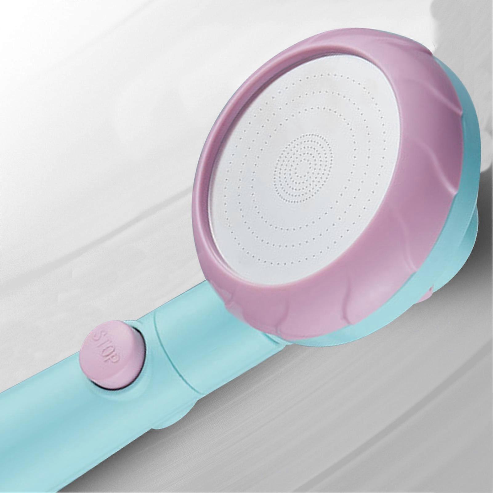 Plastic Handheld High Pressure Shower Head Water Saving Pink 220g