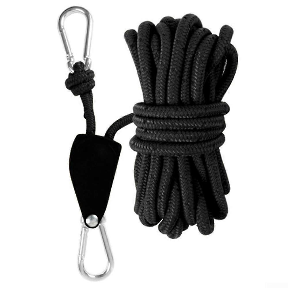 5 m long hanging strap for hanging tents, adjustable cord system for easy outdoor setup (black)