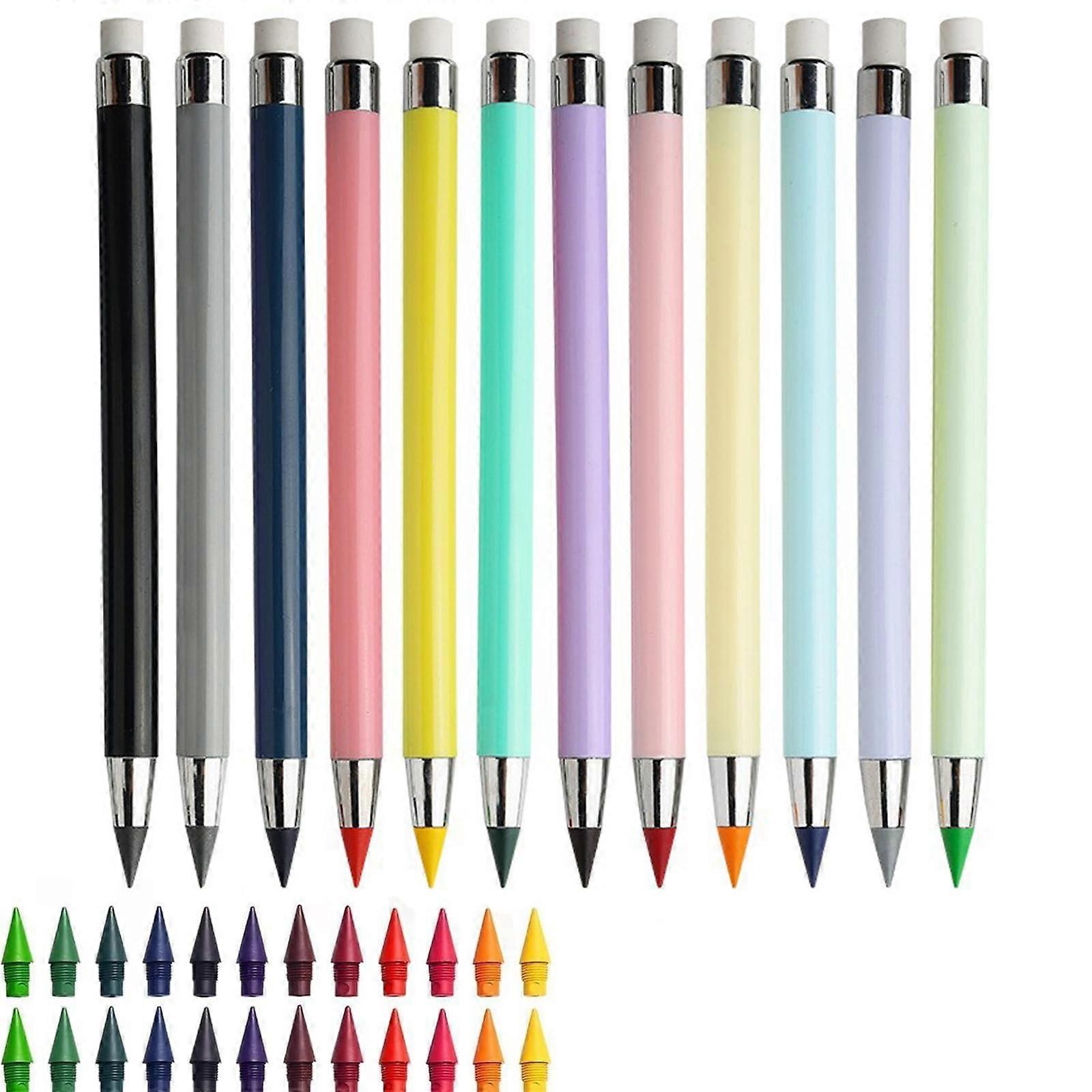 Swivy Pencils, 12Piece Magic Pencil – Everlasting with Replaceable Tips (Set B24*Tips)
