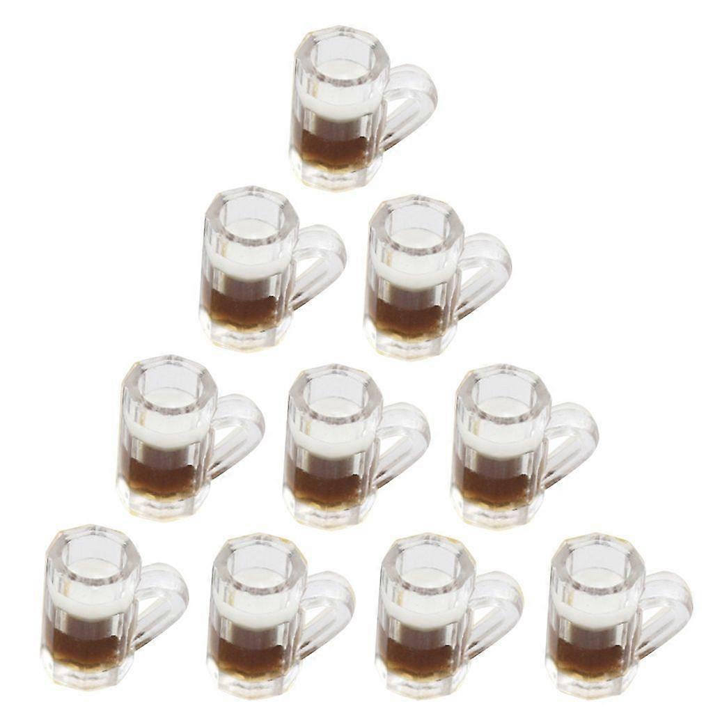 Simulerad vinkopp mini ölmuggar glas harts miniatyrer koppar modeller - 10st
