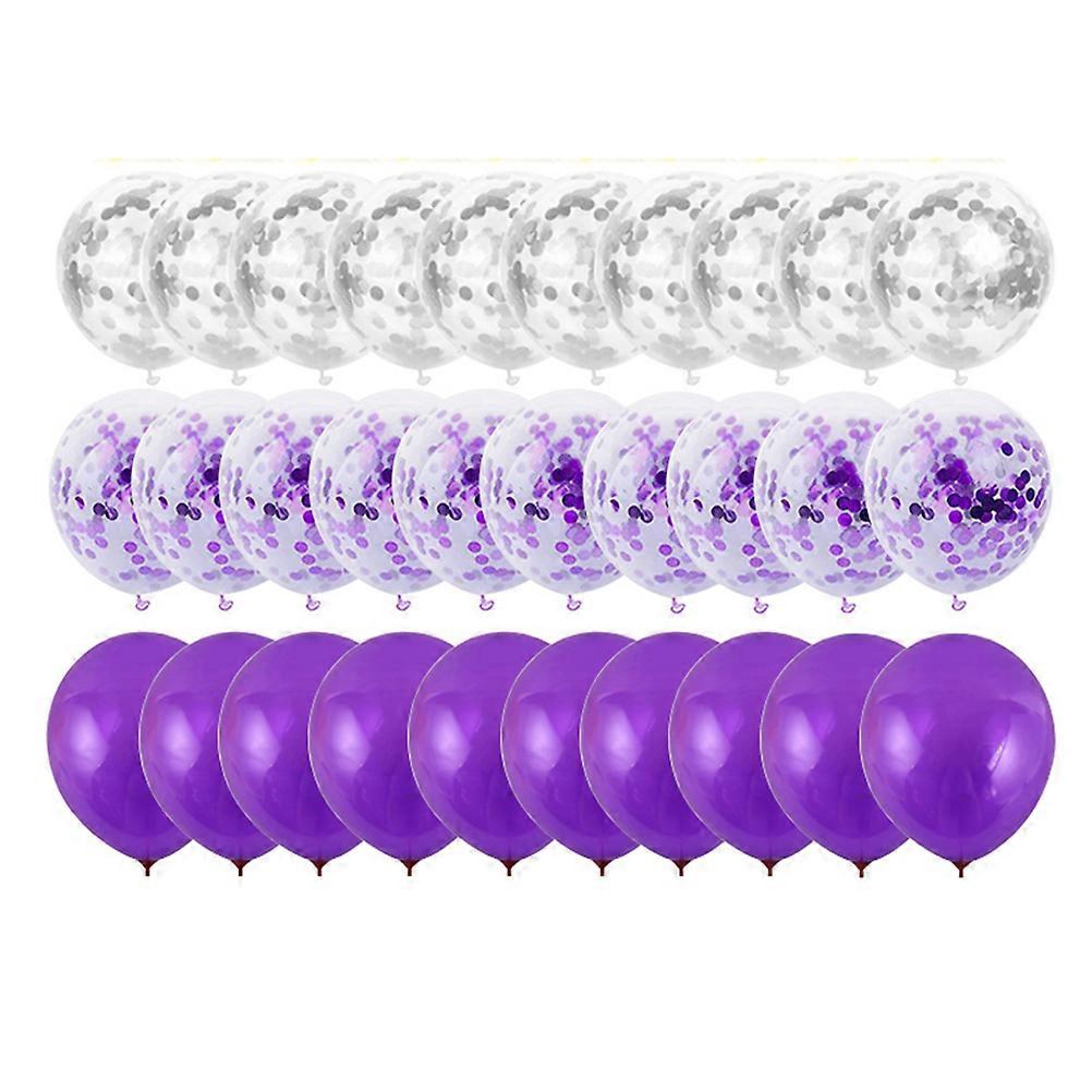 Balloons Set Latex Balloons Decoration For Birthday Party Gathering Round Purple Shining 12 Inch 40Pcs
