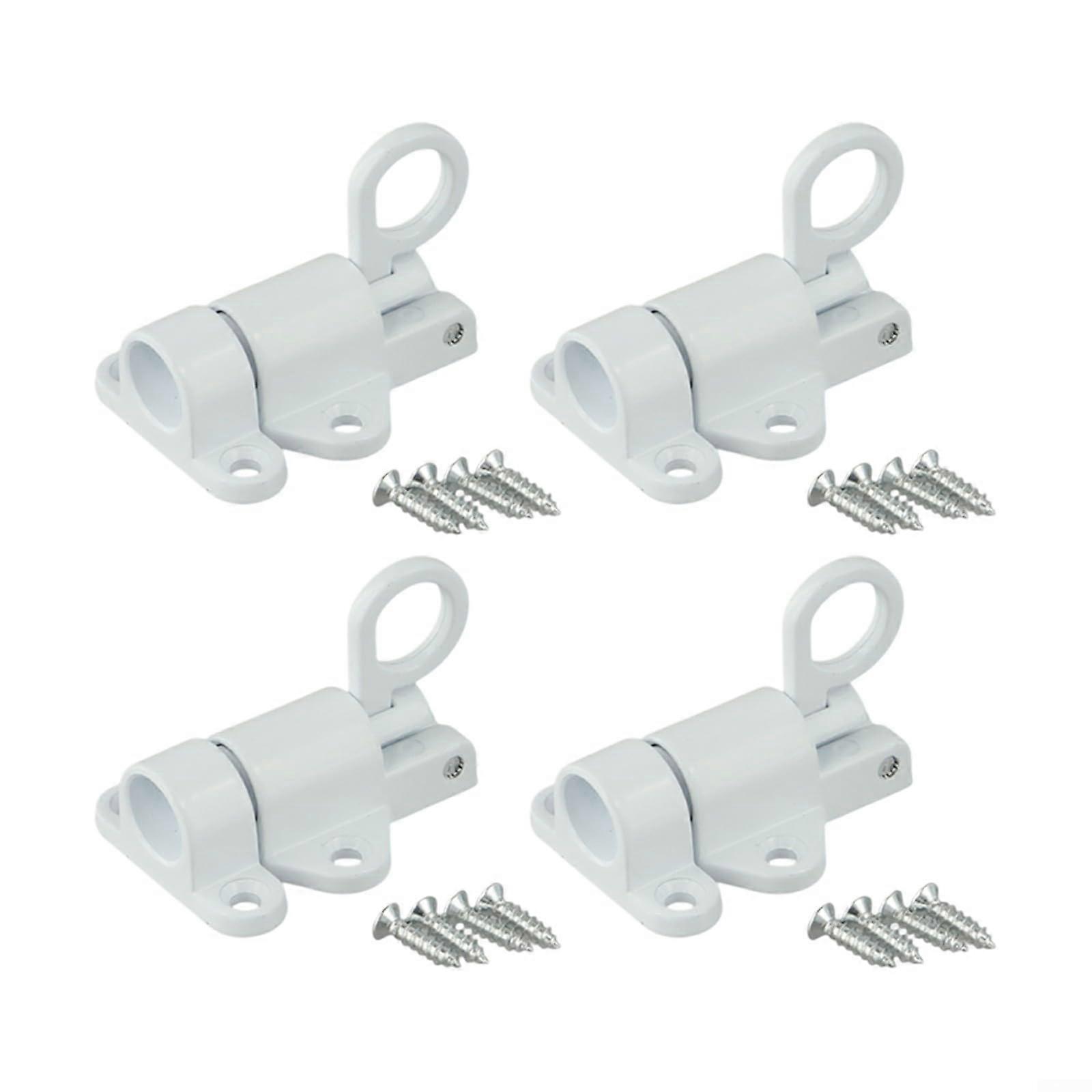 Spring Bolt 4 Pieces made of Aluminum Alloy, White Safety Fastenings for Home, Robust Build Quality
