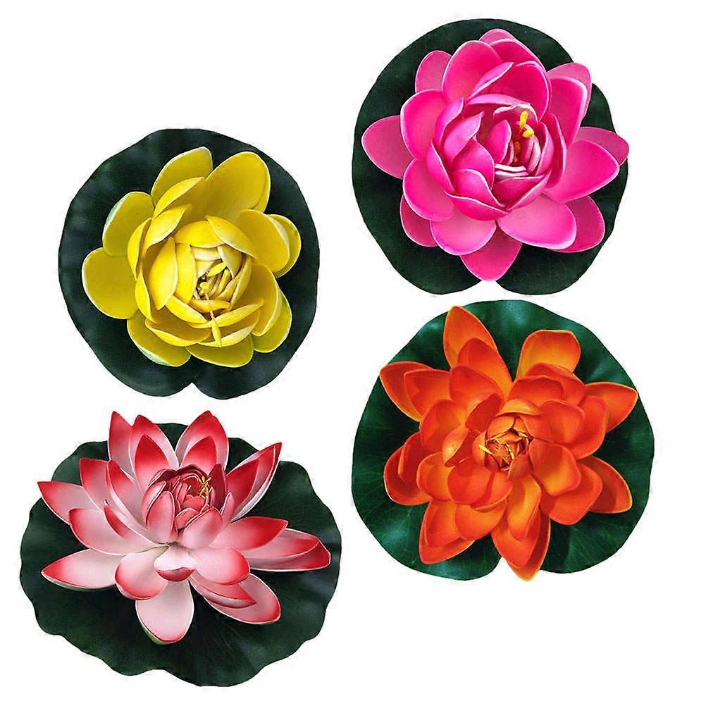 Artificial Floating Water Lily 18cm Plastic Material For Aquarium Fountains Pool