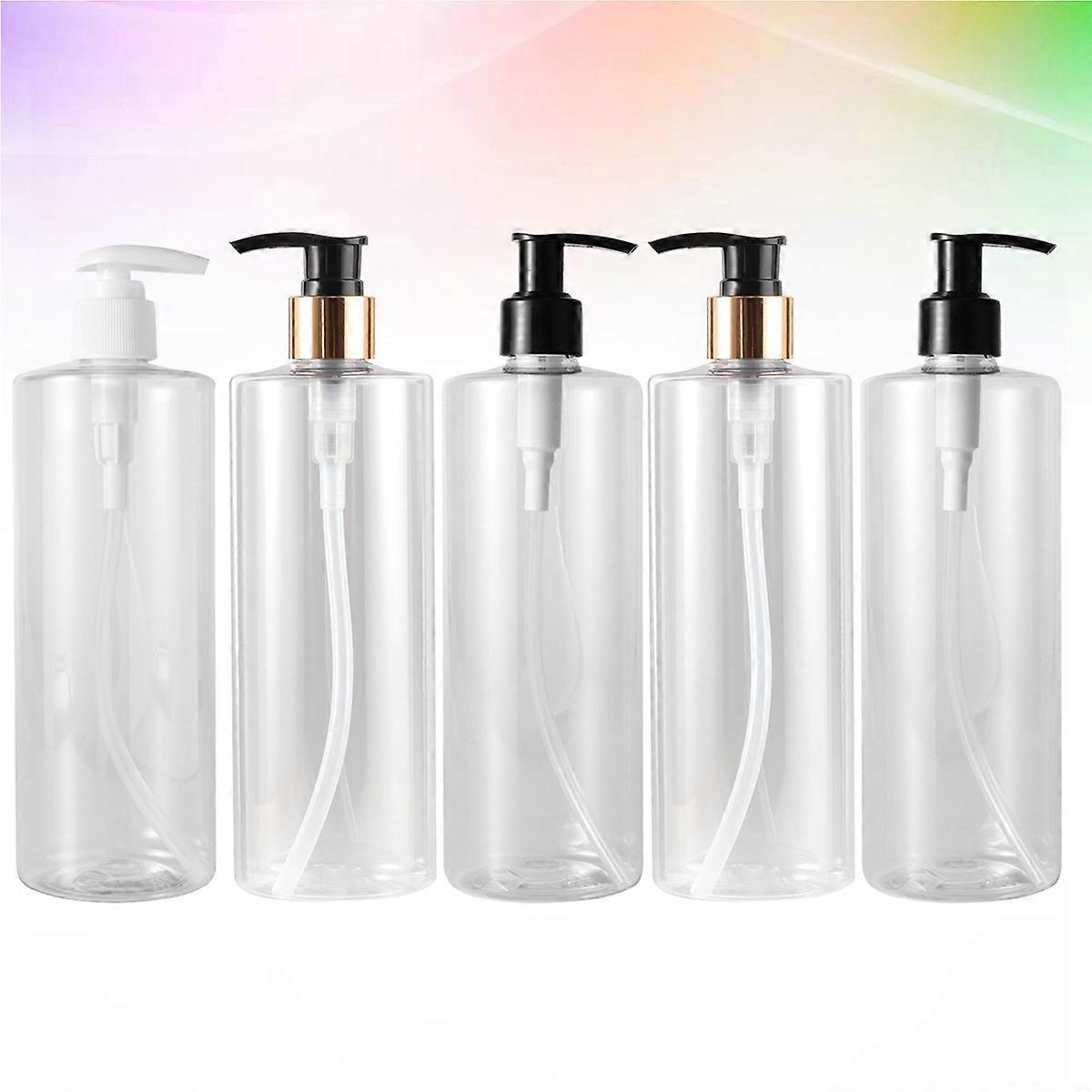 6 Pieces 500ml Empty Plastic Bottles with Pump Head for Home Use Refillable Reusable
