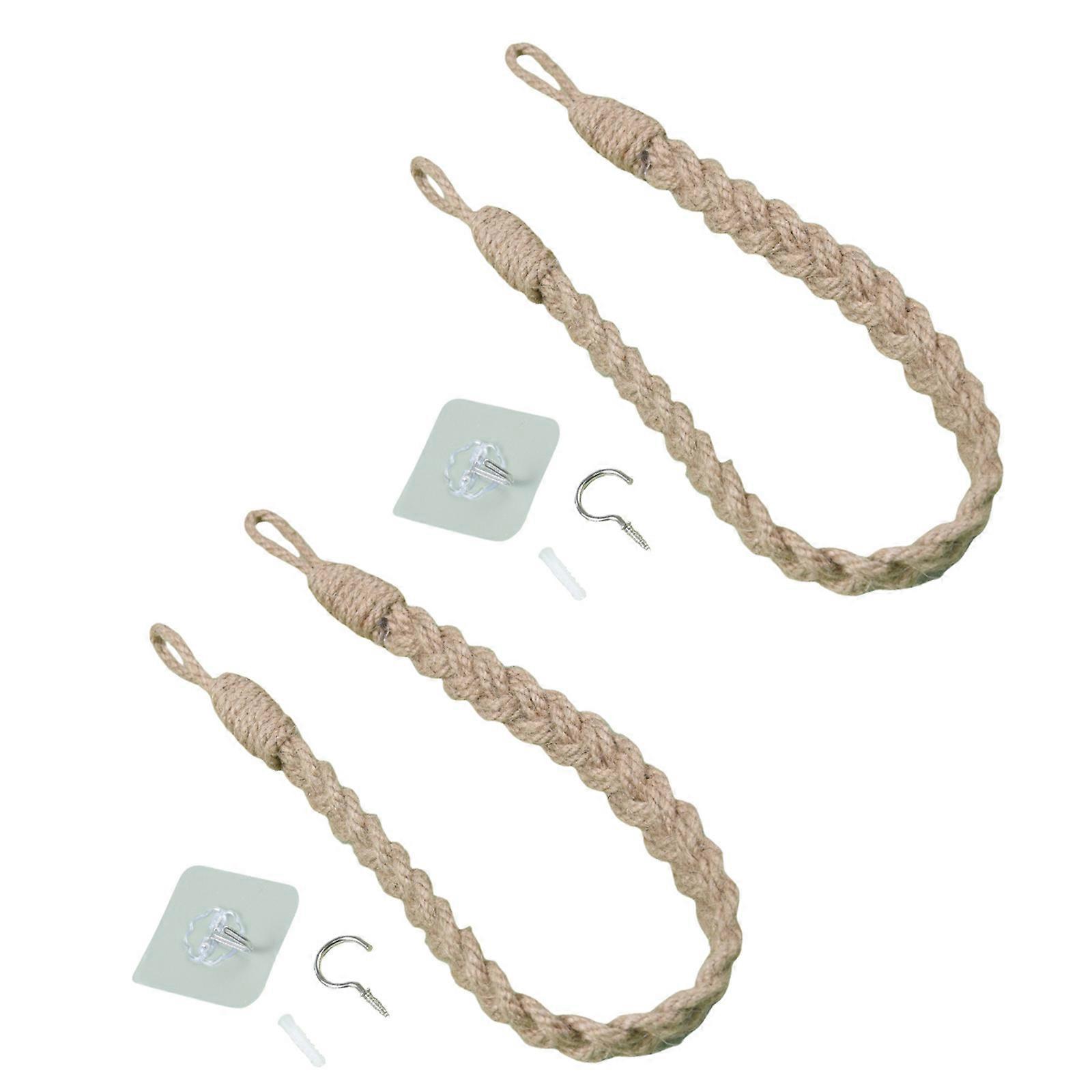 Rope Curtain Tiebacks,Curtain Tie Backs for Curtains Holdbacks with Metal Hook,Drape Tieback Holders Cord for Curtains Multicolor