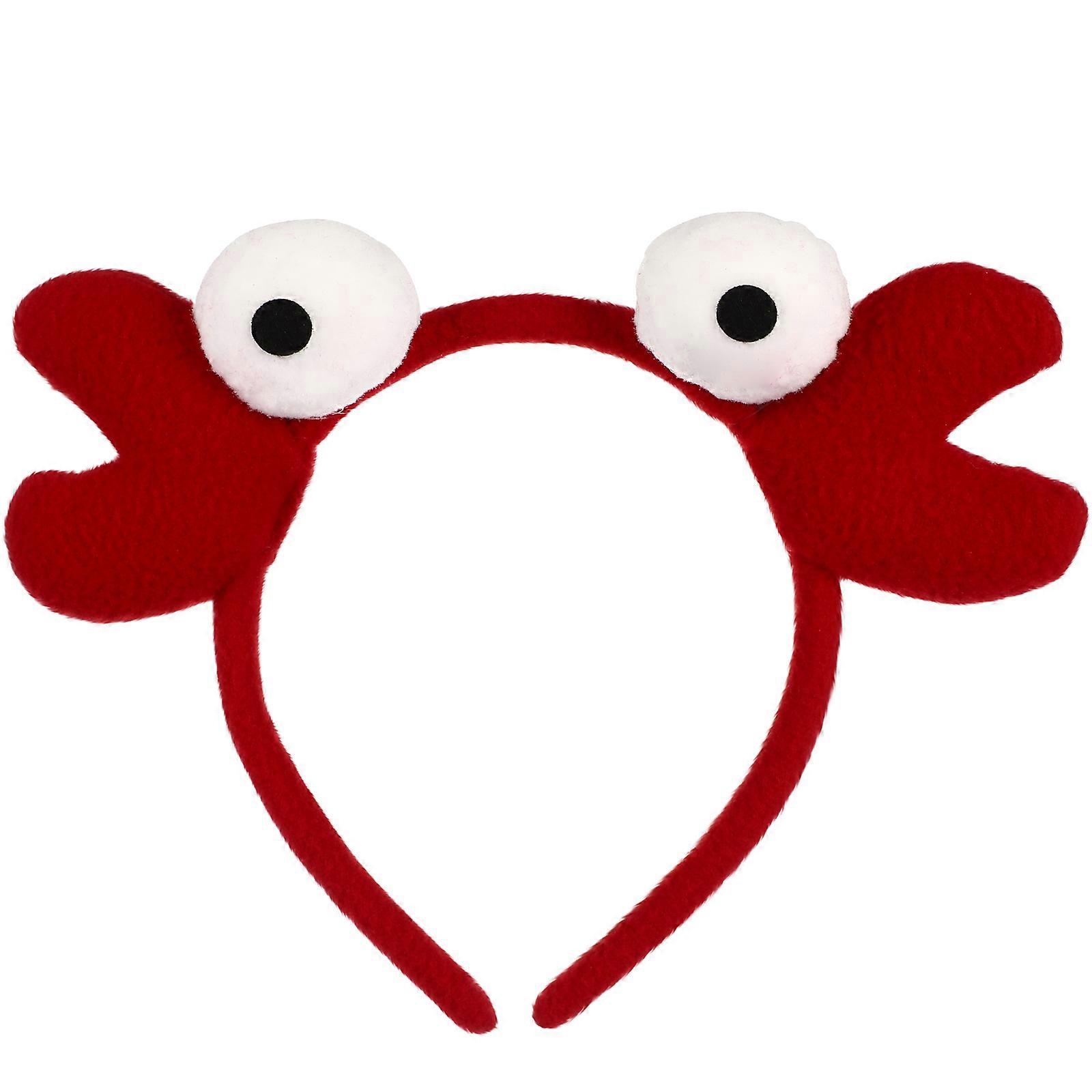 Crab Lobster Headbands Amosfun Red Crab Shaped Party Headwear for Carnival Cloth Resin Funny Red Headband 1Pack
