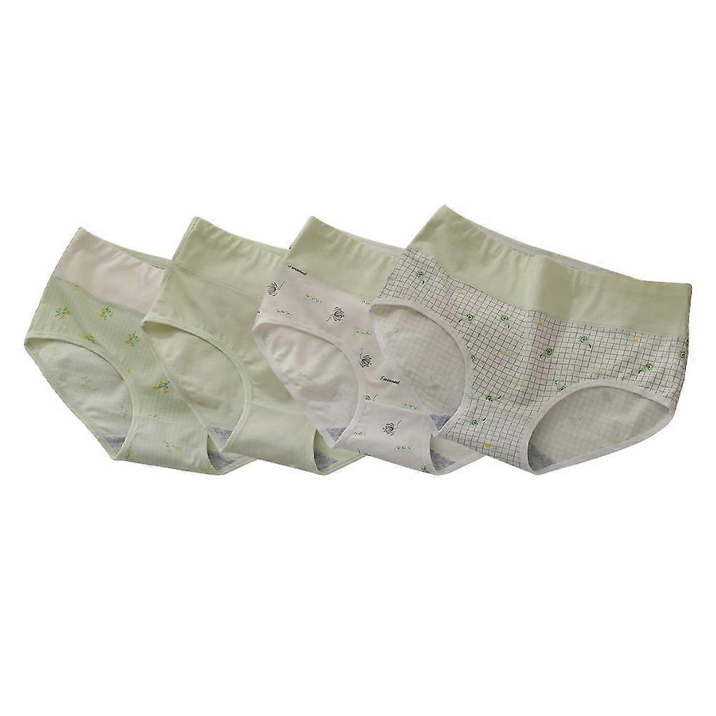 Underpants Women Briefs For Girls Daily Use Assorted Elastic Fiber Breathable Leakage Protection 4Pcs