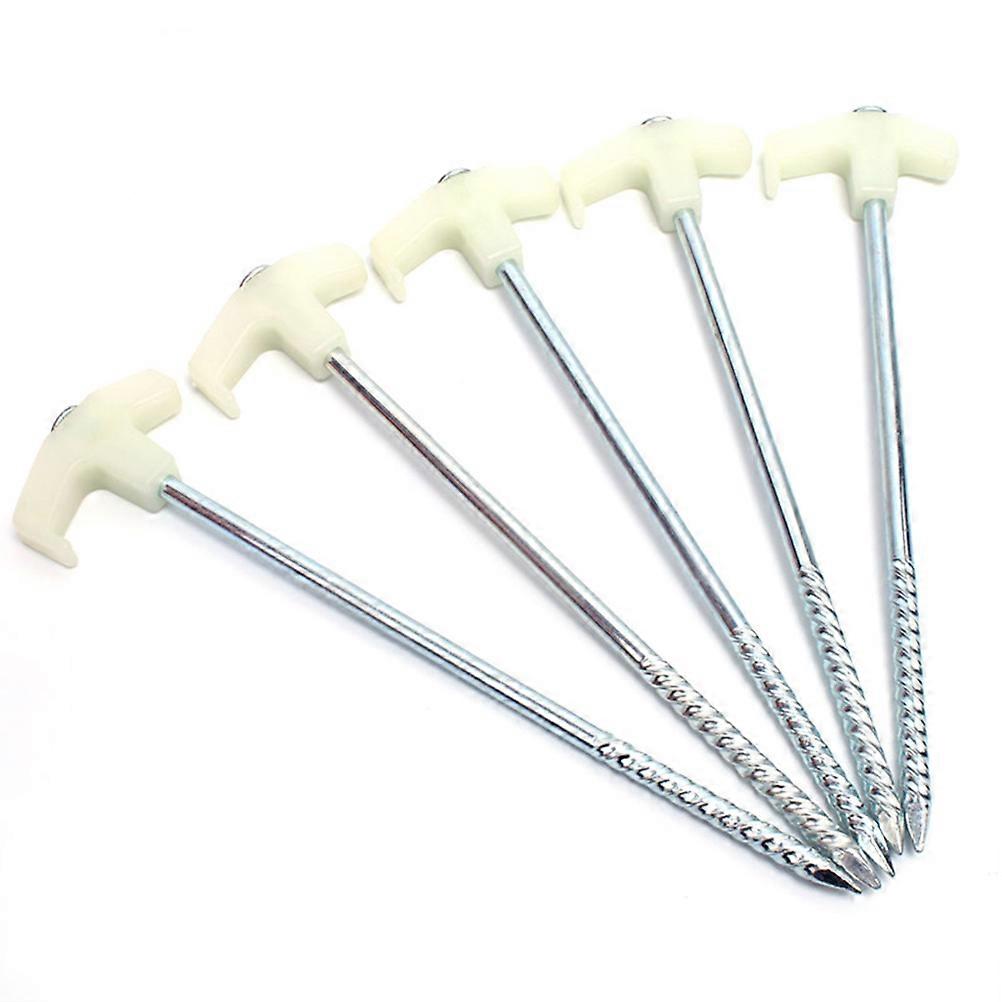 Spiral Tent Stakes with AntiSlip Plastic Handle and Durable Steel Structure for Camping 25CM