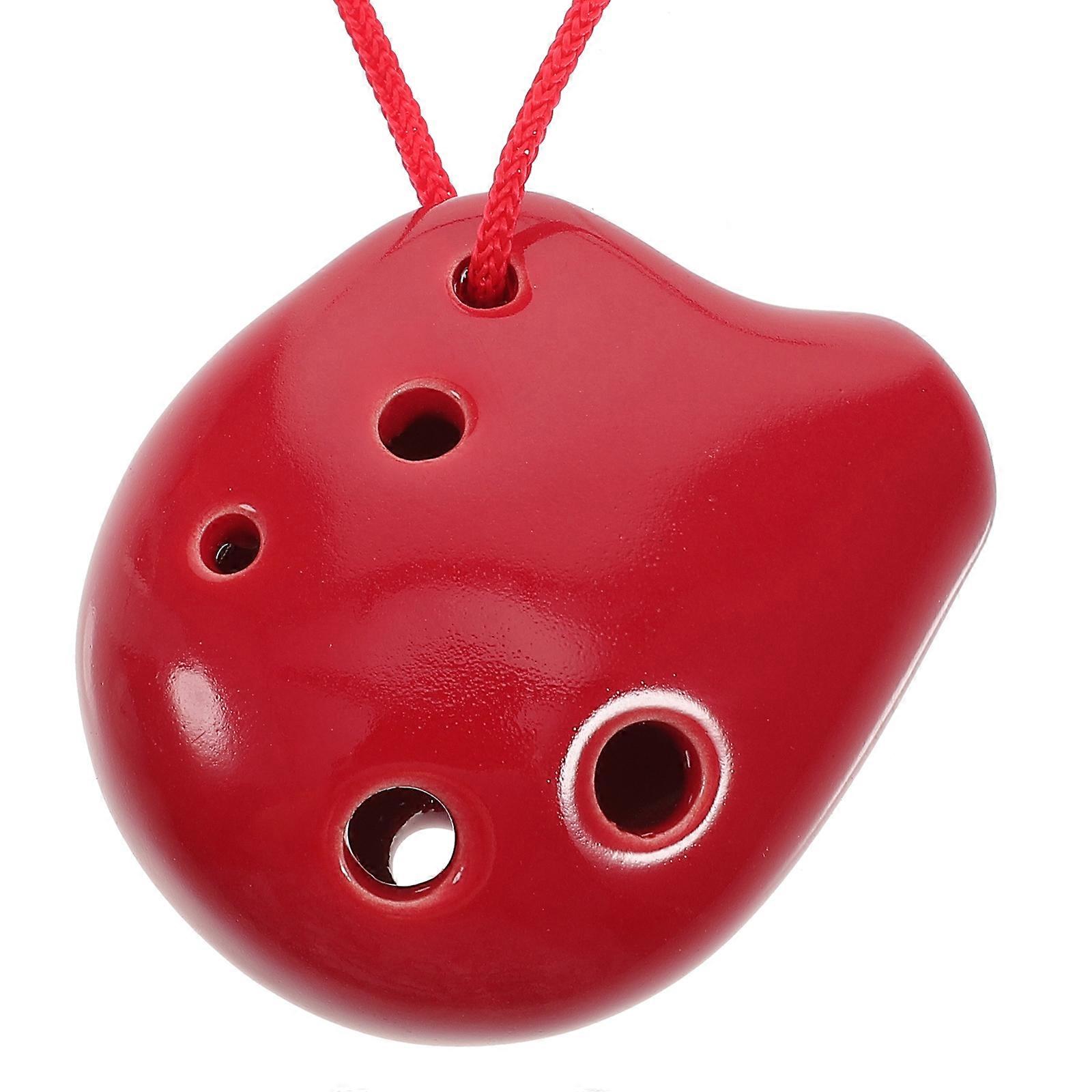 2pcs Ceramic Alto C Ocarina Flute with Lanyard Mini Hand Painted Musical Instrument for Beginners, High Temperature Fired, Portable Design,