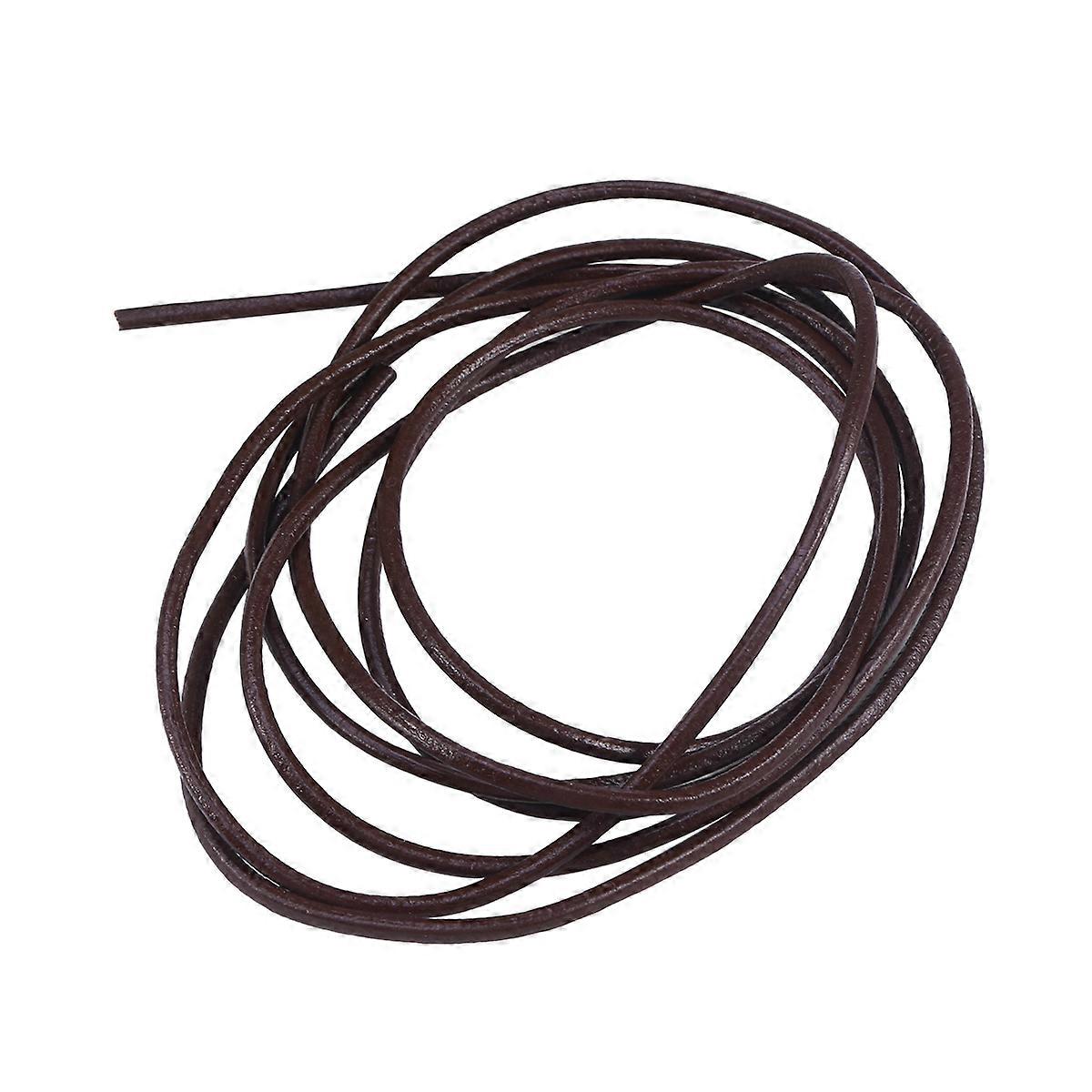 Necklace Cord Cowhide Leather Diy Accessories Craft Projects Coffee 2M Flat String 1Set