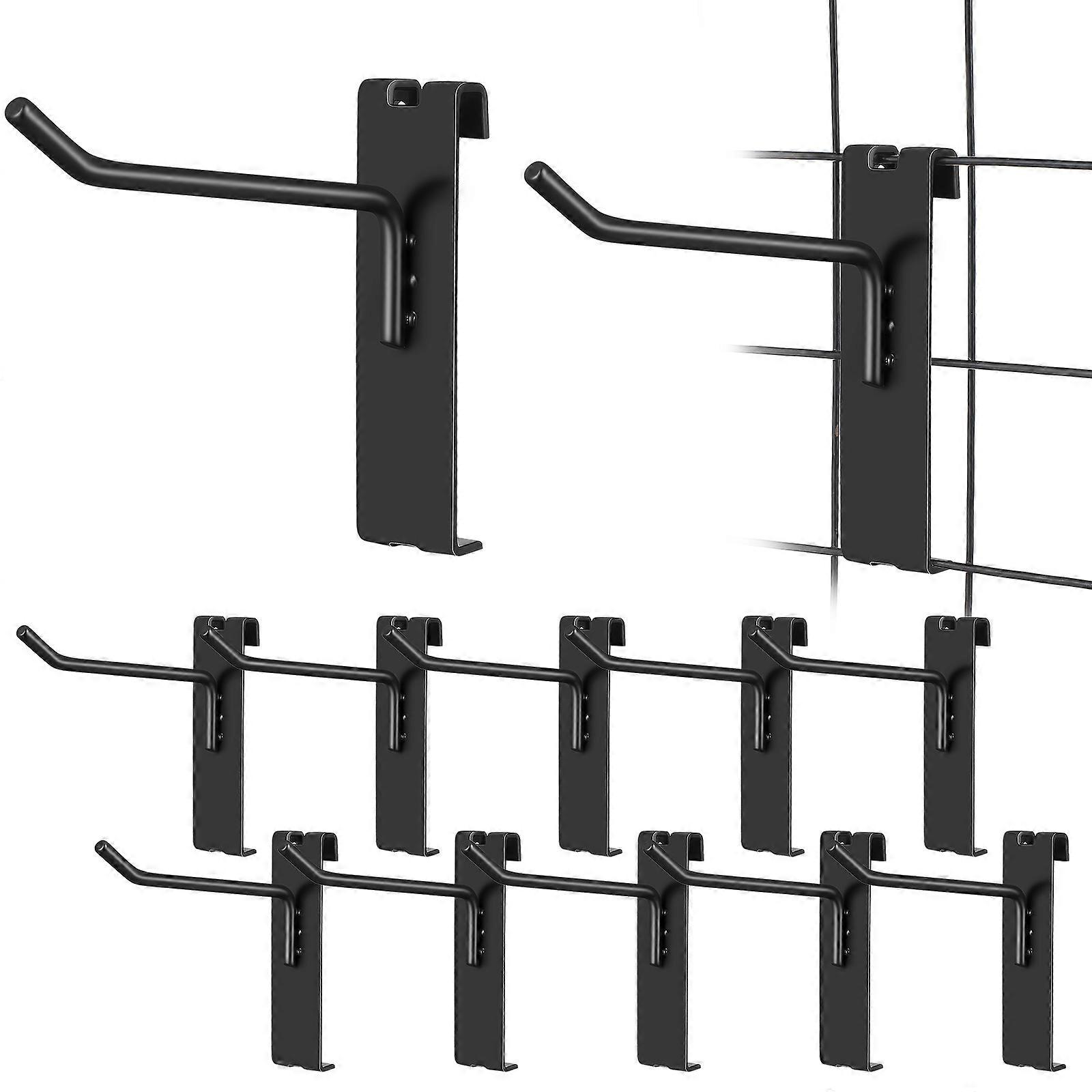 Grid Hooks for Grid Wall 12Pcs Black Iron Utility Hooks for Display Use with Safety Cap Design