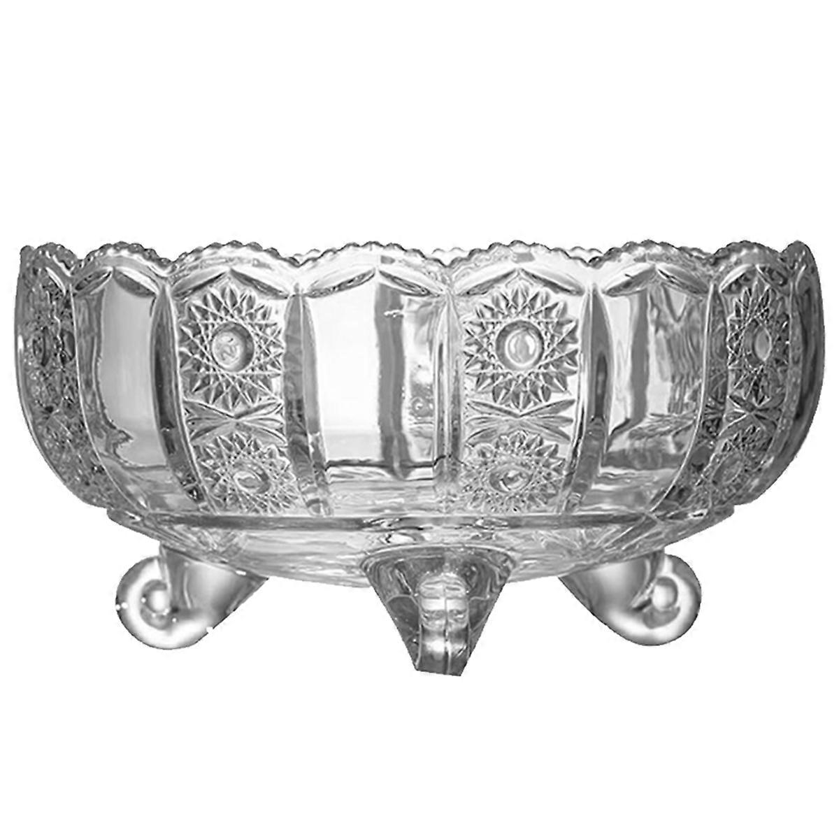 Vintage Crystal Glass Punch Bowl 3000ml Design Heavy and Sturdy PunchBowl for Centerpiece Table Dec