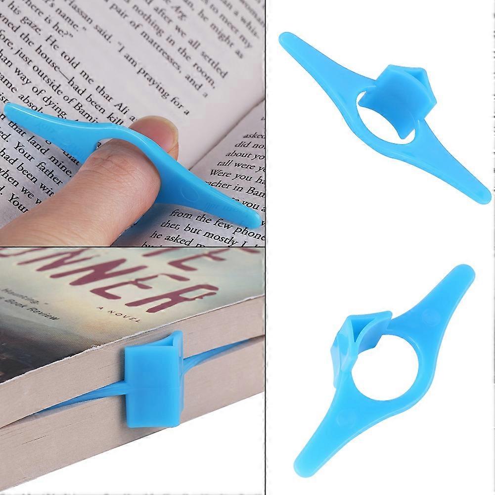 10 Pcs Blue Thumb Ring Bookmarks 8x3x2 cm Durable Reading Tool