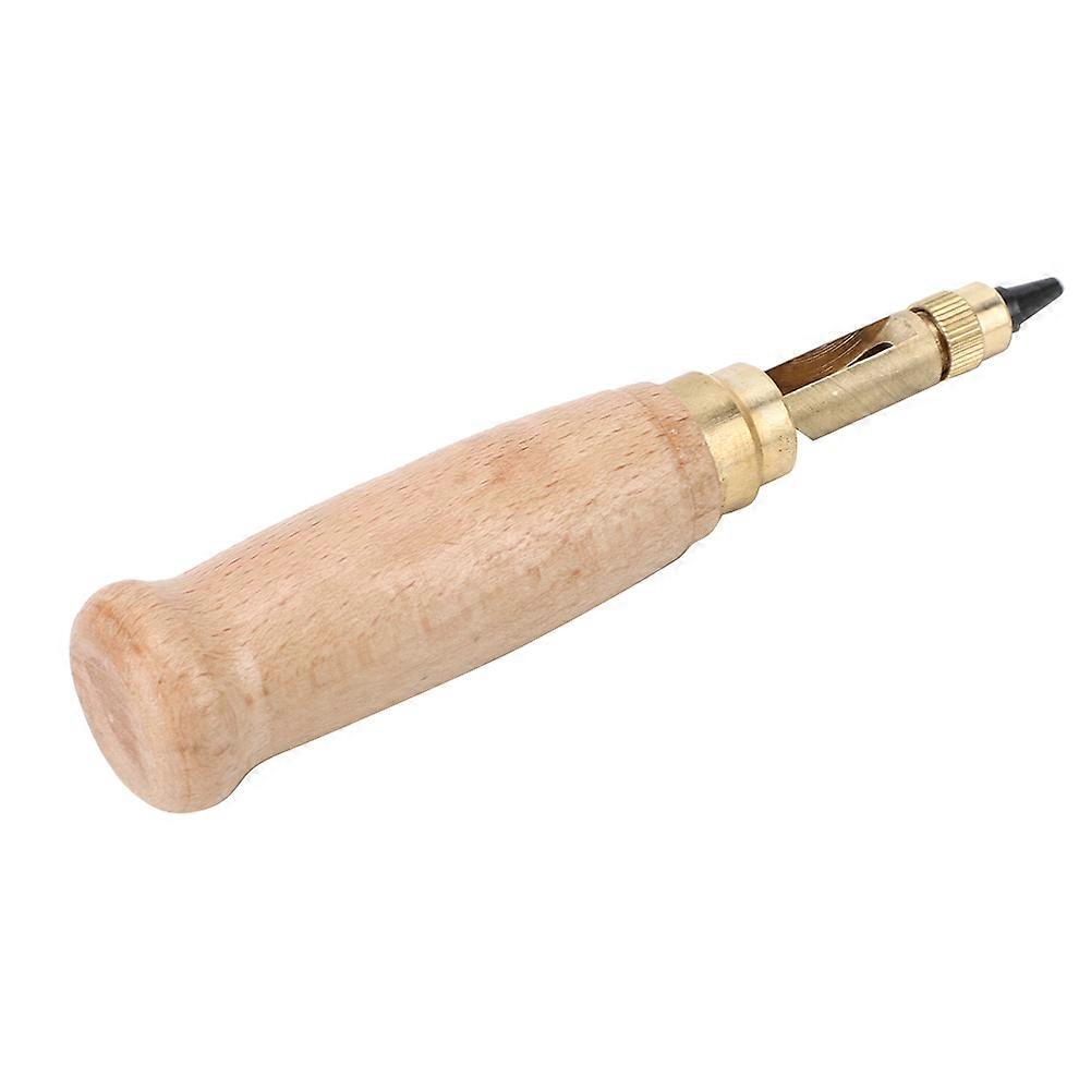 6Pcs Automatic Leather Hole Punch Wood Handle Replaceable Craft Rotating Punching Tool