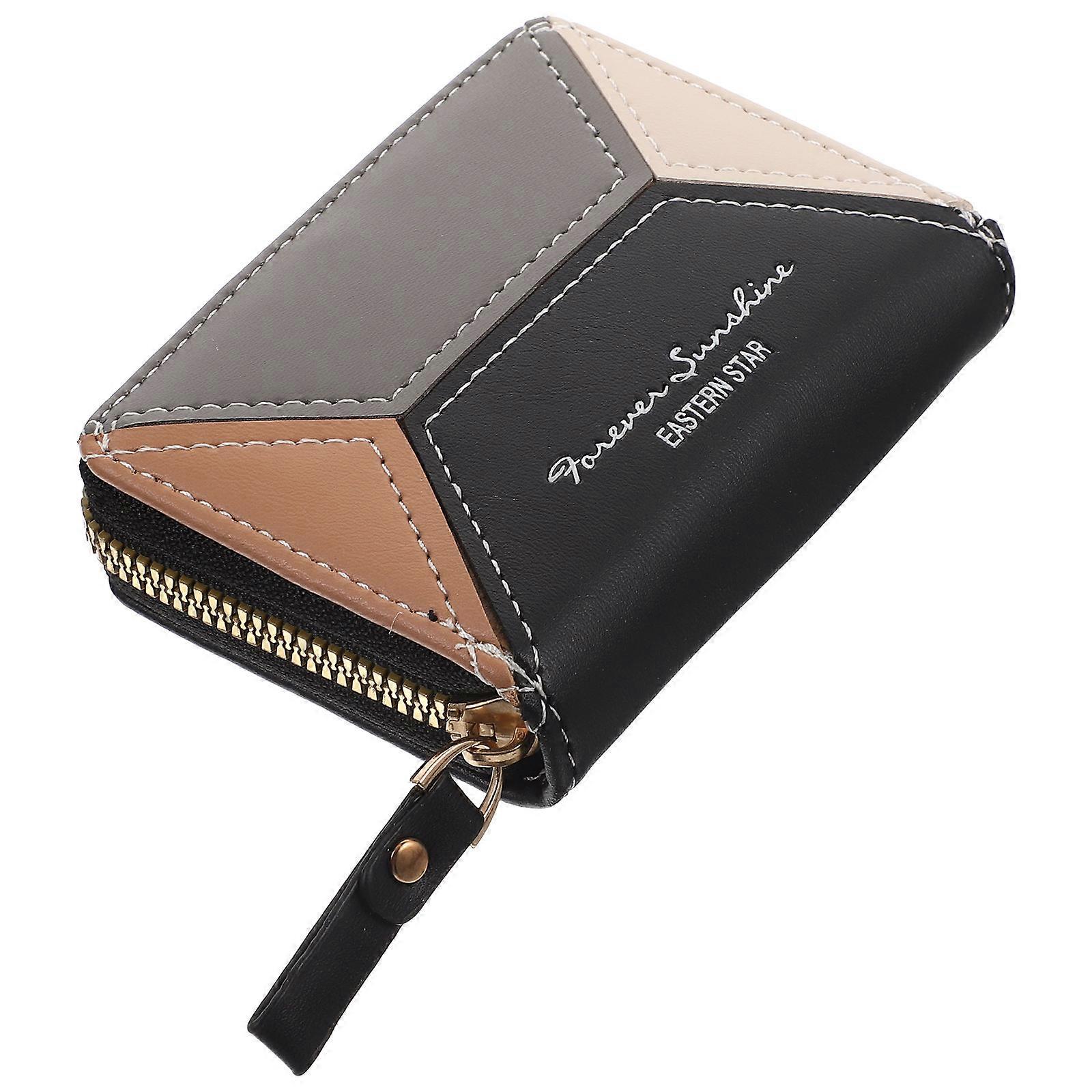 Black PU Card Storage Pouch for ID and Bank Cards with Easy Clean Feature