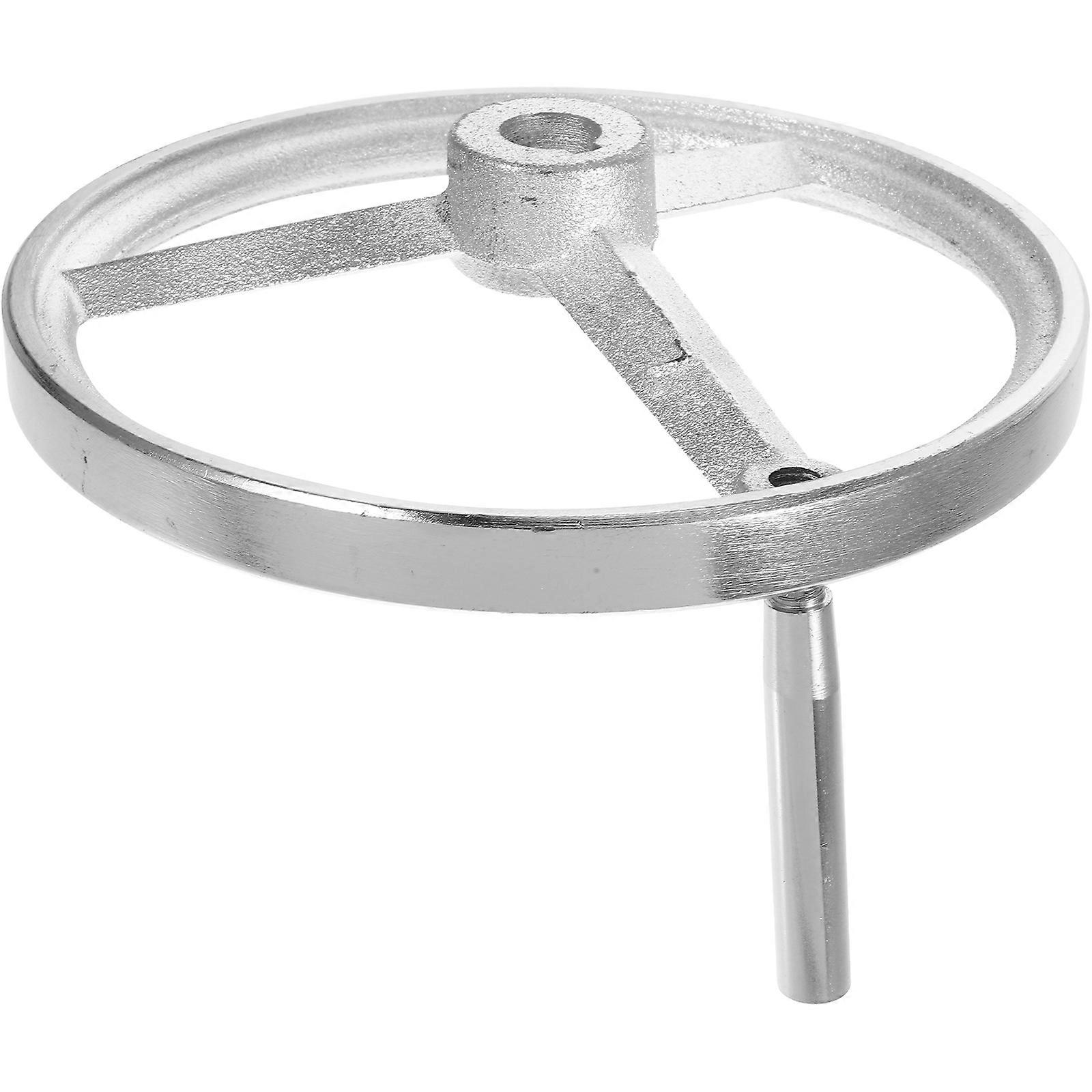 Milling Machine Handwheel Silver Iron Replaceable Round Wheel Handle for Easy Transport and Precise Control 1 Set