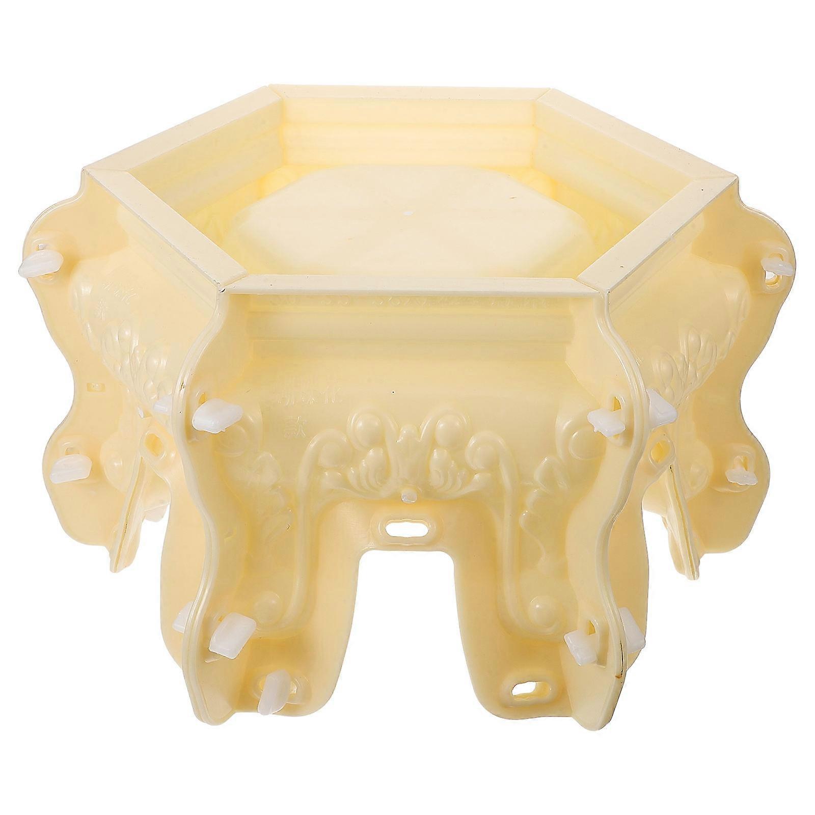 DIY European Style Flower Pot Base Mold for Creating Durable Plastic Planter Stands Beige 4.5 Inches