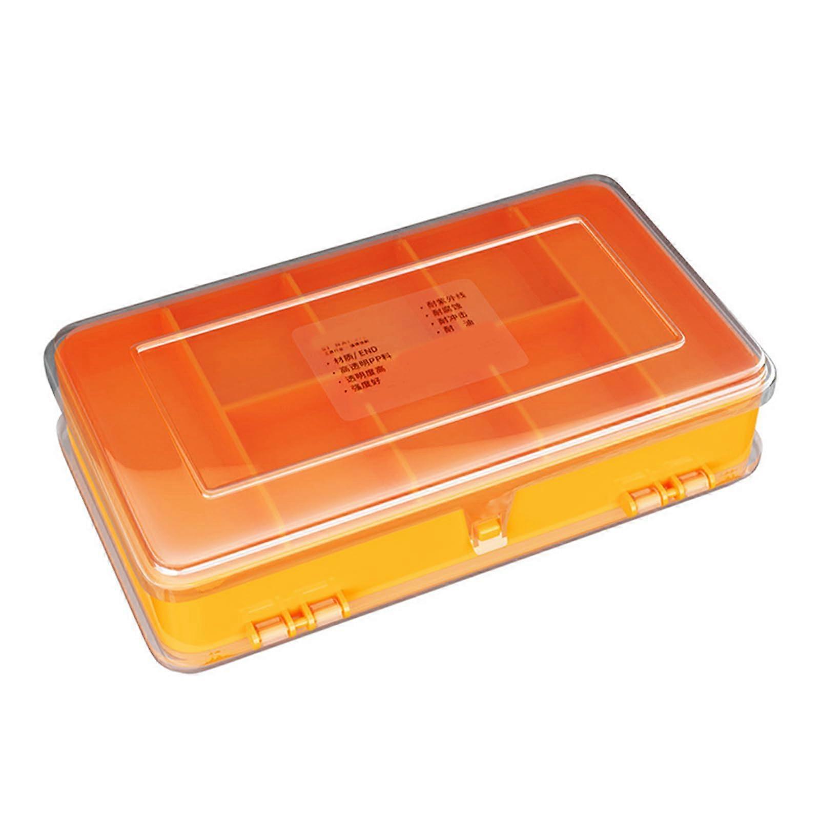 Flexible Plastic Storage Box Container with Removable Dividers for Easy Organization of Electronic Parts and Crafts, Yellow