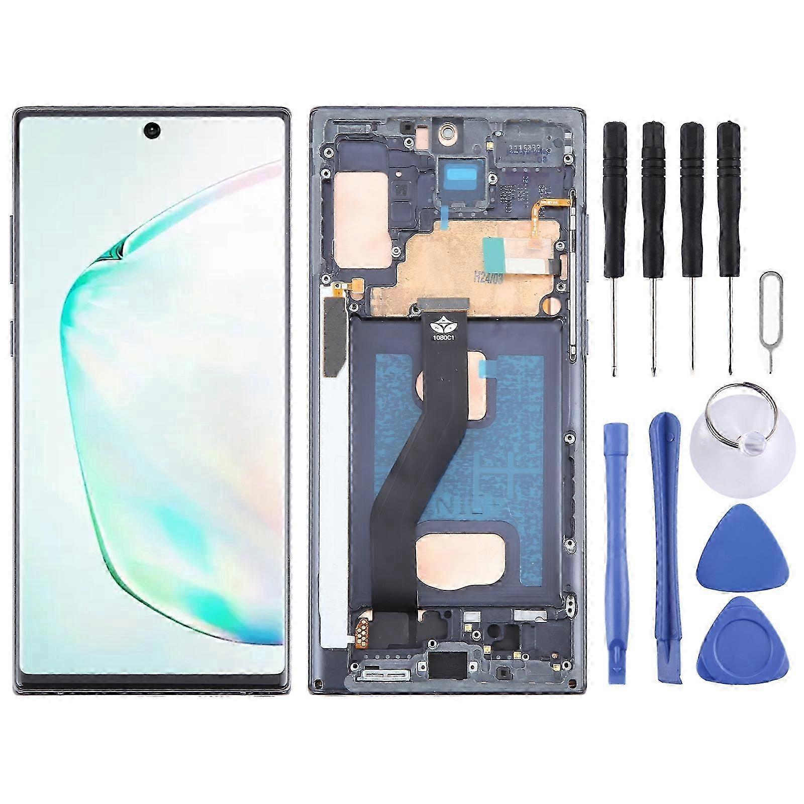 25-26 For Samsung Galaxy Note10+ SM-N975F TFT Material LCD Screen Digitizer Full Assembly with Frame, Not Supporting Fingerprint Identification (Black