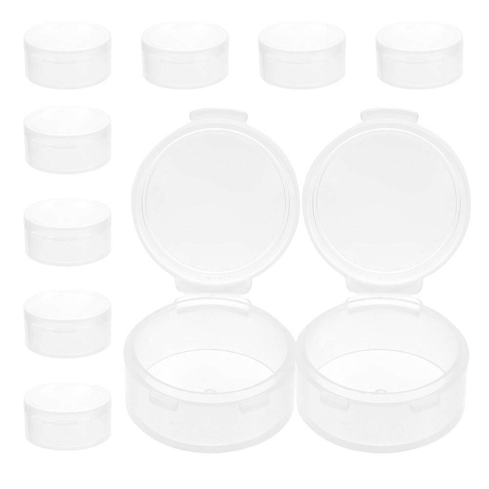 Transparent Plastic Storage Box for Earplugs Jewelry and Small Items 15pcs Round Design Fits in