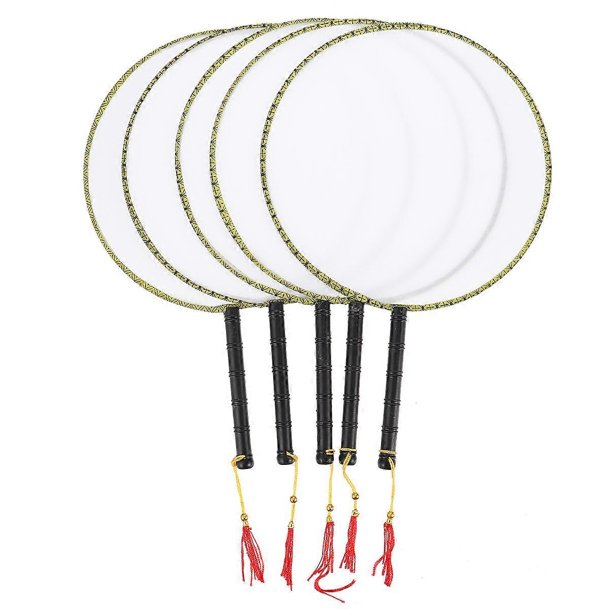 DIY Painting Hand Fan Round Kids Graffiti Toy for Creative Art Craft Project 5 Pieces