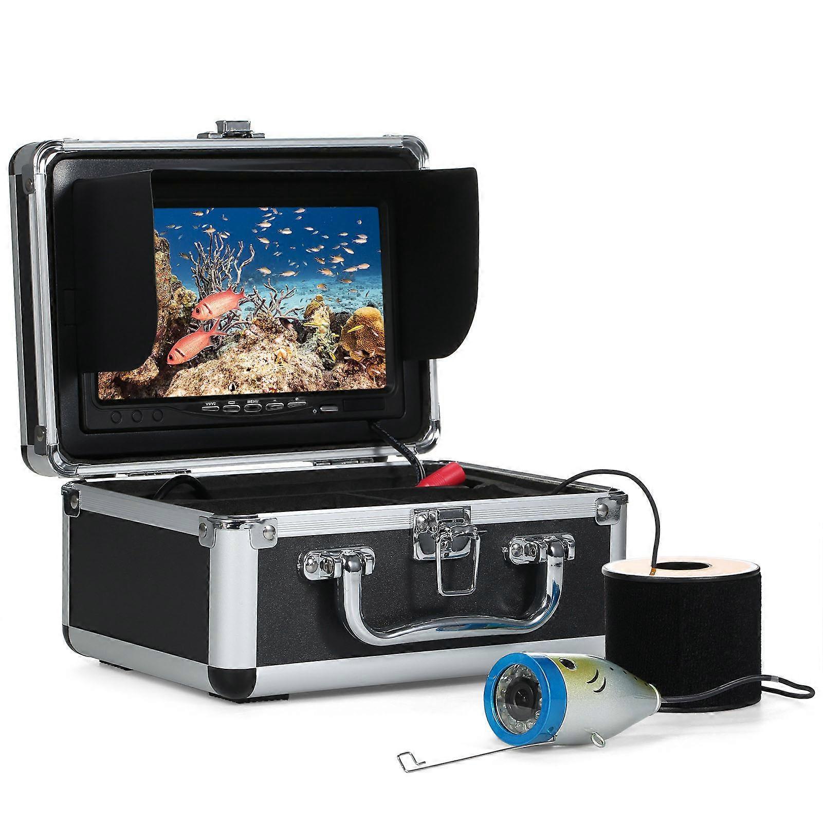水下钓鱼相机探鱼器，带 12LED 液晶显示屏 IP68 防水，适用于海湖船冰钓