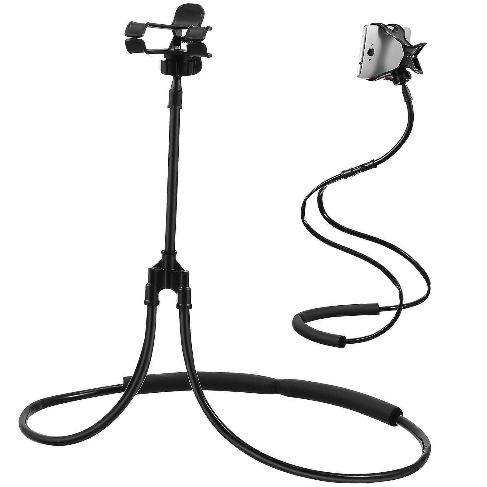 Flexible Phone Bracket for Multiple Uses Black Metal and Plastic Adjustable to Desired Angle 1PC