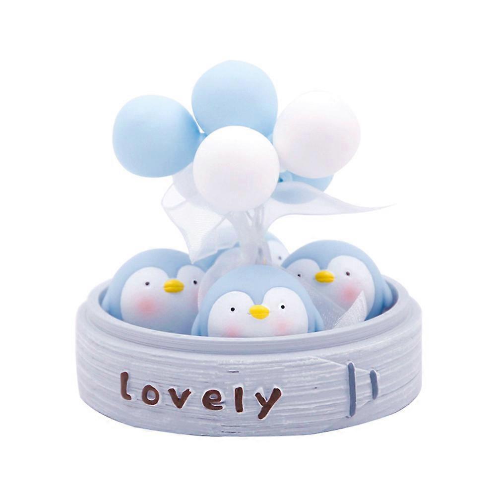 Cute Desktop Ornament Penguin On Steamer Decorative Home Accessories For Friends Office 1 Set