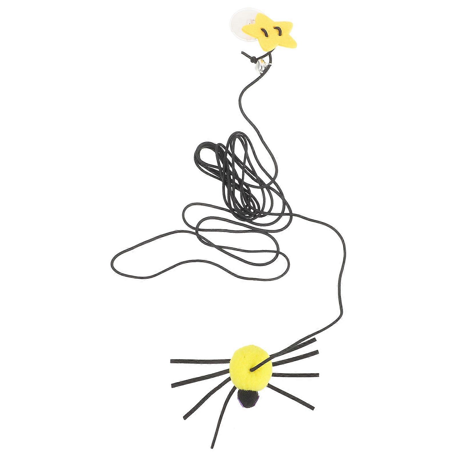 Interactive Door Hanging Cat Toy Yellow for Cats Spider Shape 1Pack