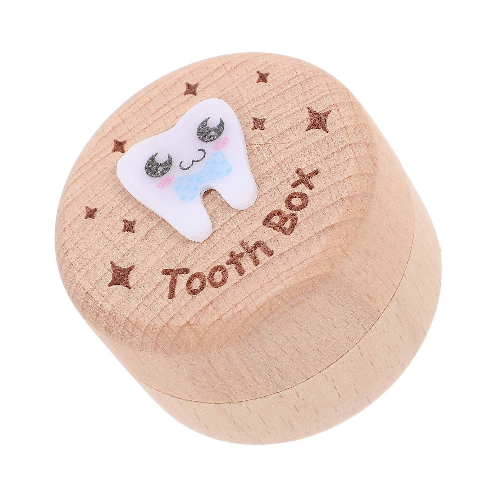 Wooden Tooth Box for Storing Baby Teeth and Hair with Independent Compartment Design 4.5 x 3 x 2 inches