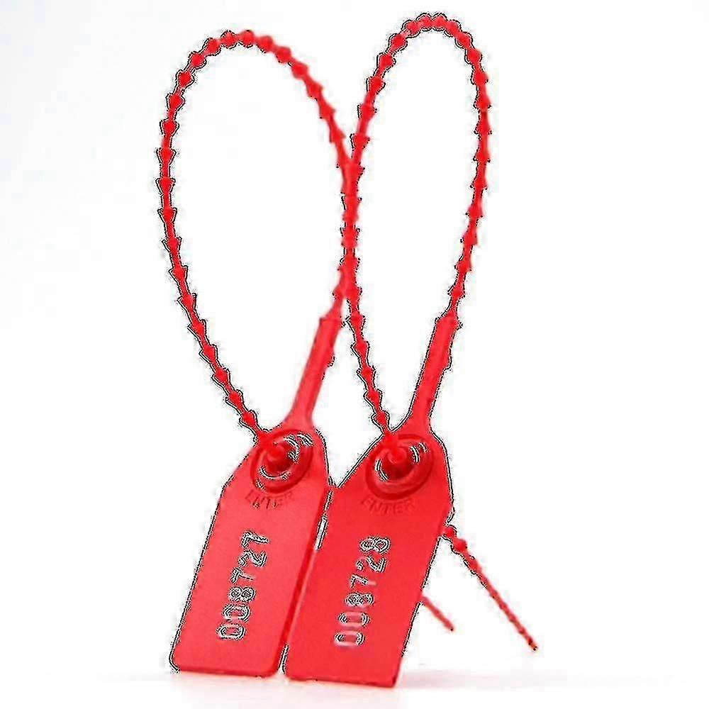 100Pcs Red Security Tamper Seals 250mm Length Fire Extinguisher Zip Ties With Self Locking Mechanism