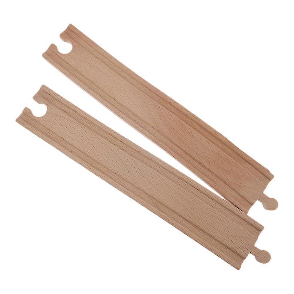 Practical Wooden Train Track Railway Expansion Accessories for Kids Khaki 2pcs