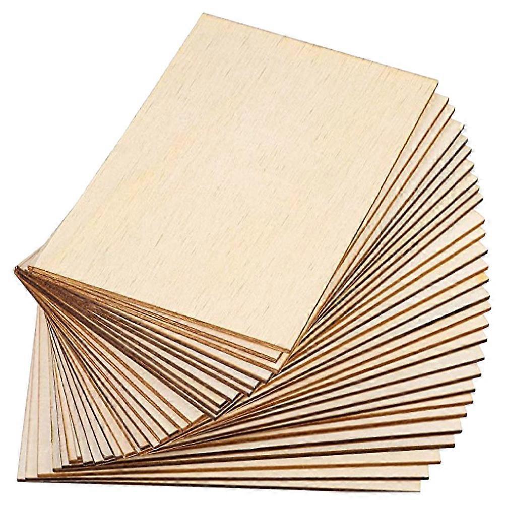 60pcs Natural Unfinished Wood Squares Blank Wooden Slices Boards for DIY Crafts Painting Coasters Decoration