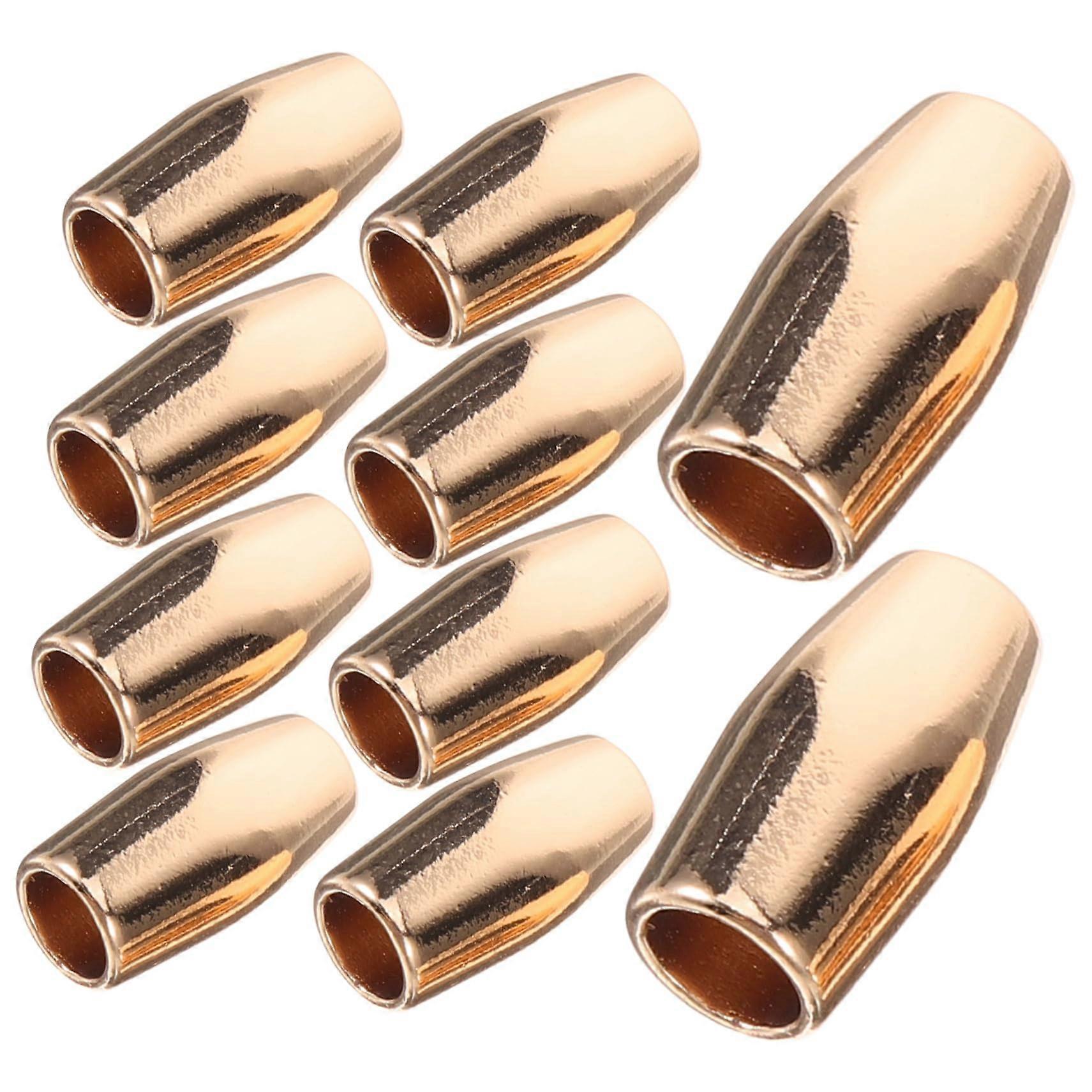 Cord Ends Pack Of 10 Metal Rope Cord Locks Golden Zinc Alloy Drawstring Closures Toggle For Clothing And Hangers