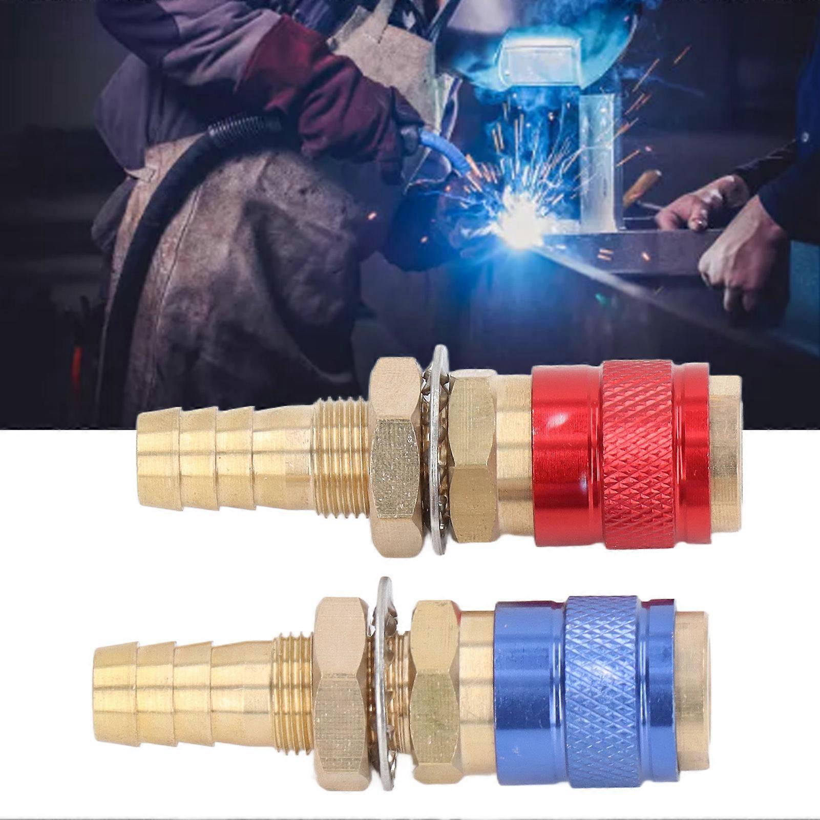 Water Cooled Gas Adapter Portable Brass Quick Connector with Plug for PTA DB MIG TIG Welding Torch M10(10mm) 