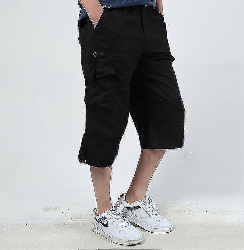 Long Cargo Shorts for Men Durable Cotton Work Shorts with Multi Pockets Casual