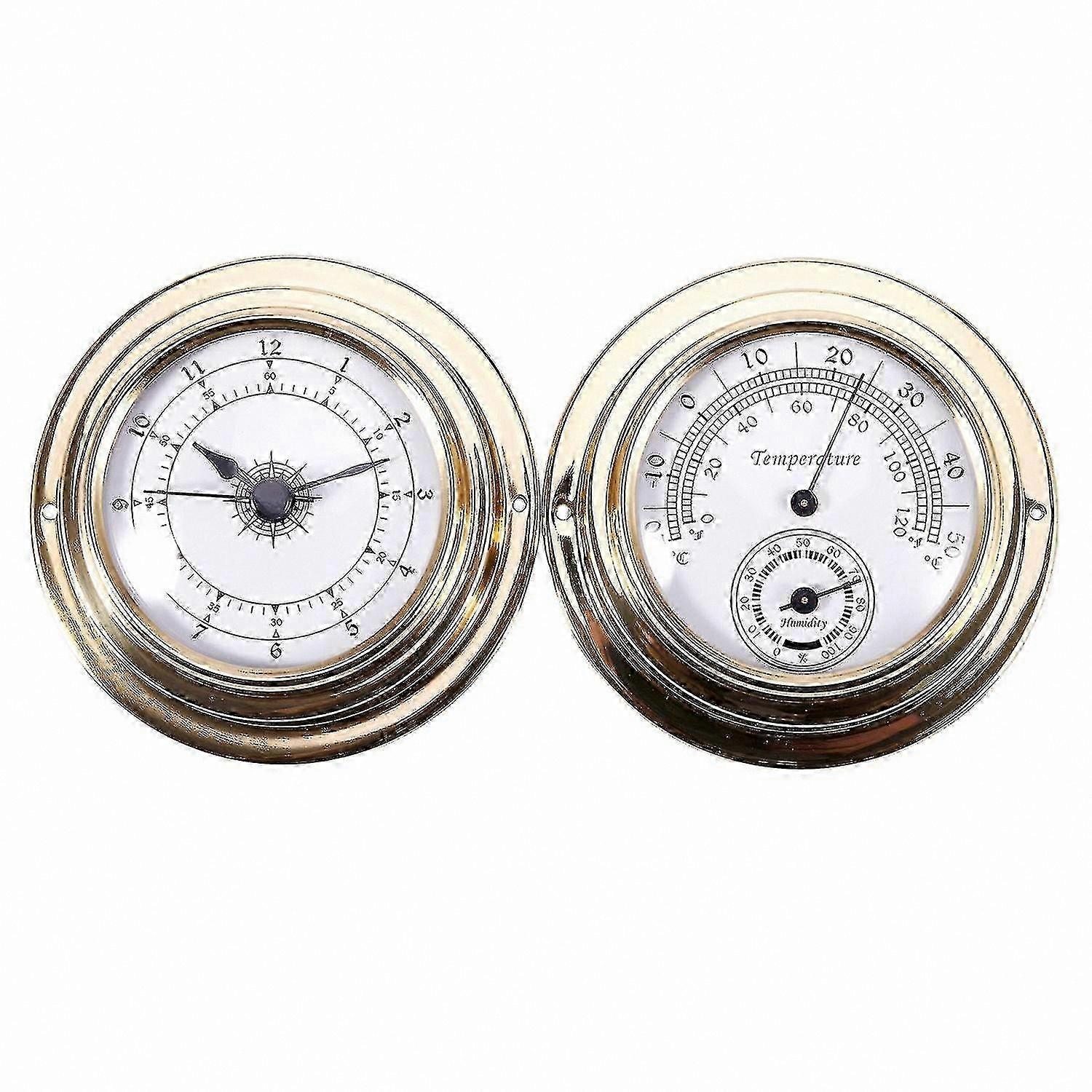 Weather Station Set with Thermometer, Hygrometer, Barometer, and Clock